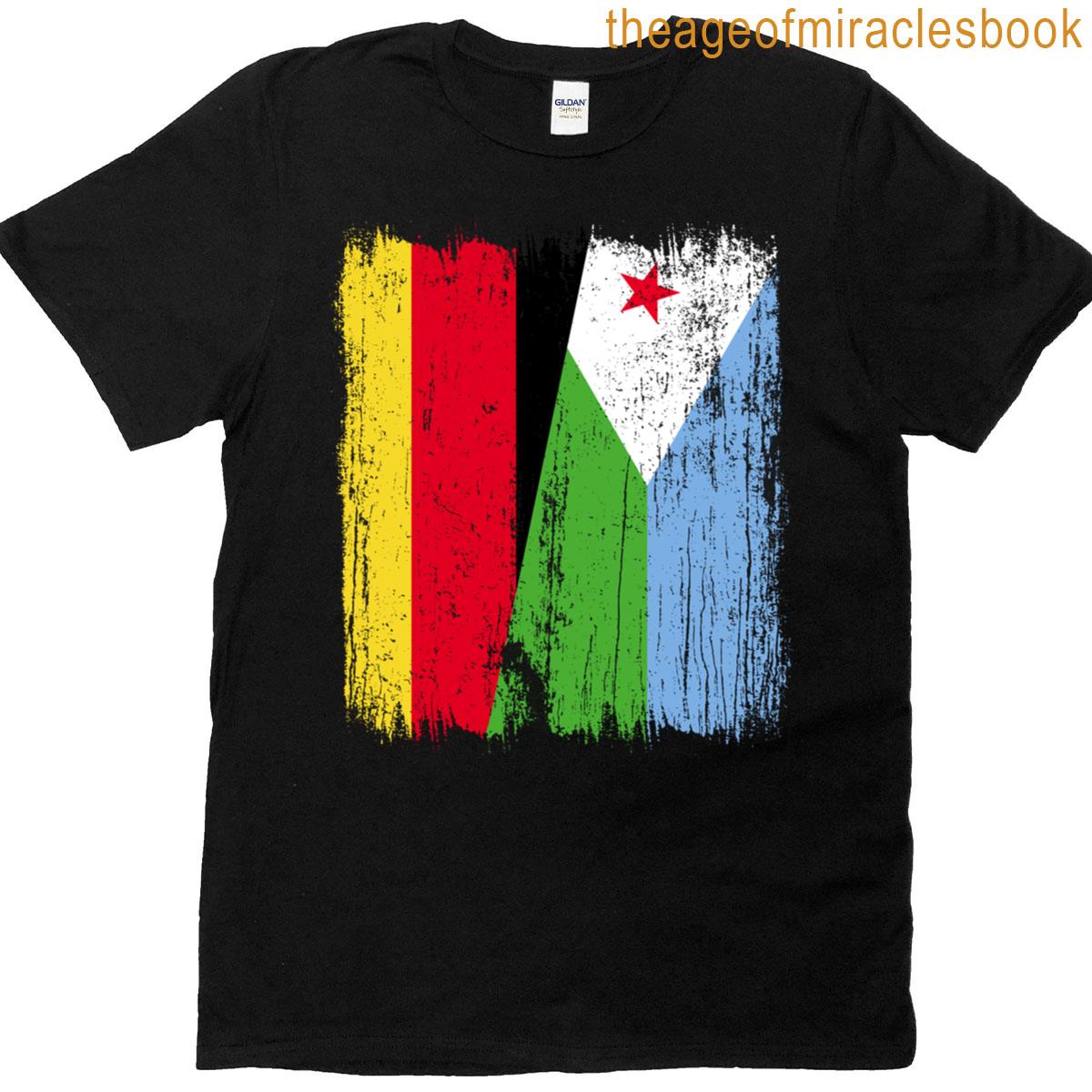Germany Djibouti Half Flag German Djiboutian Pride Jersey T-shirt