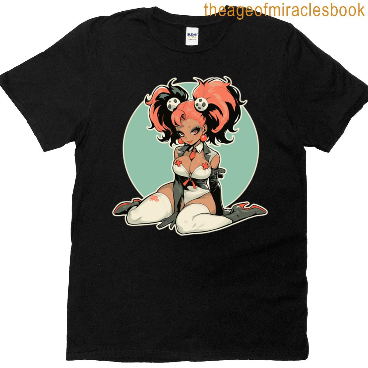 Kawaii Cyberpunk K-pop Betty Pinup Cartoon Girl T-shirt
