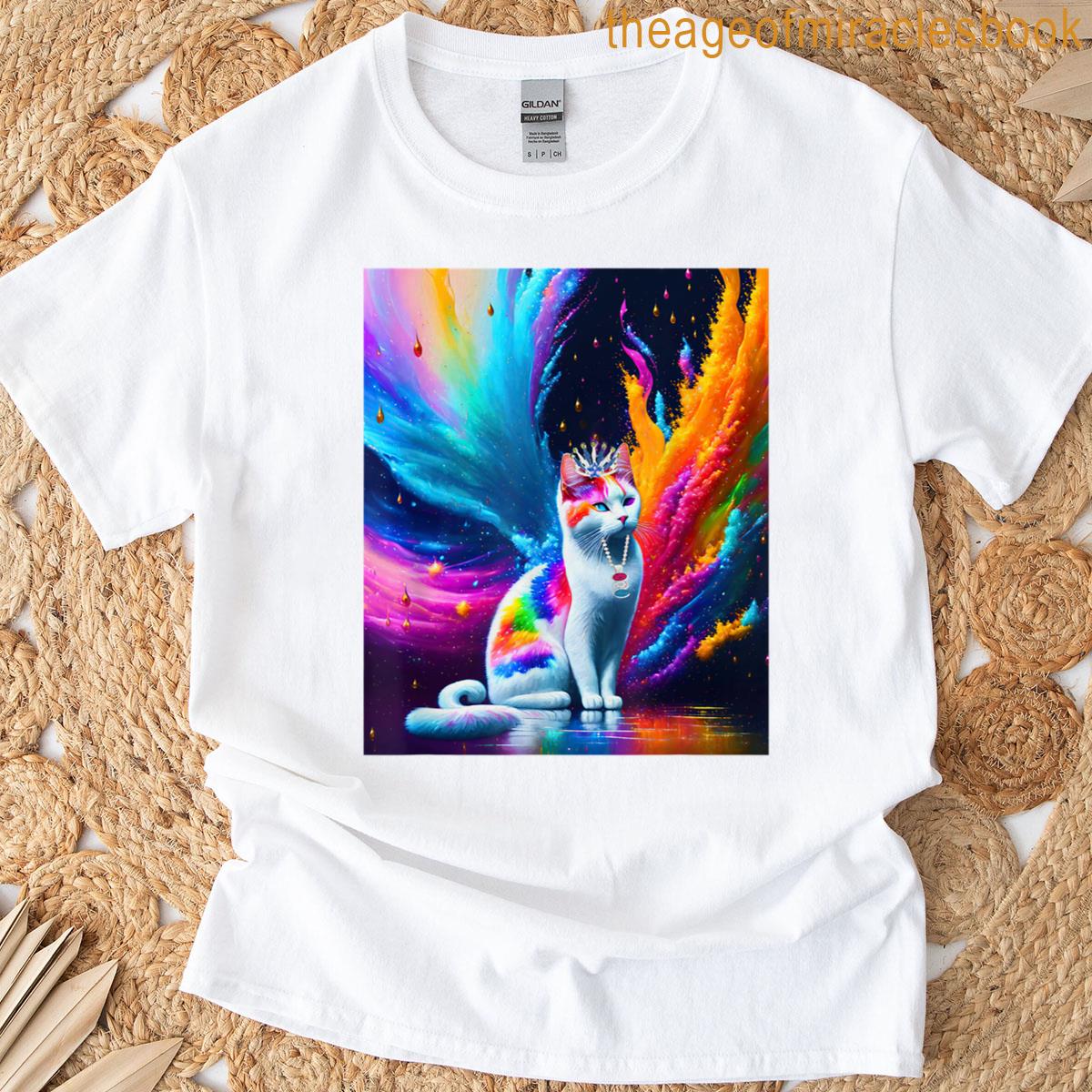 Patriotic Fireworks Fannie The 4th Of July Cat For Men Women Kids T-shirt