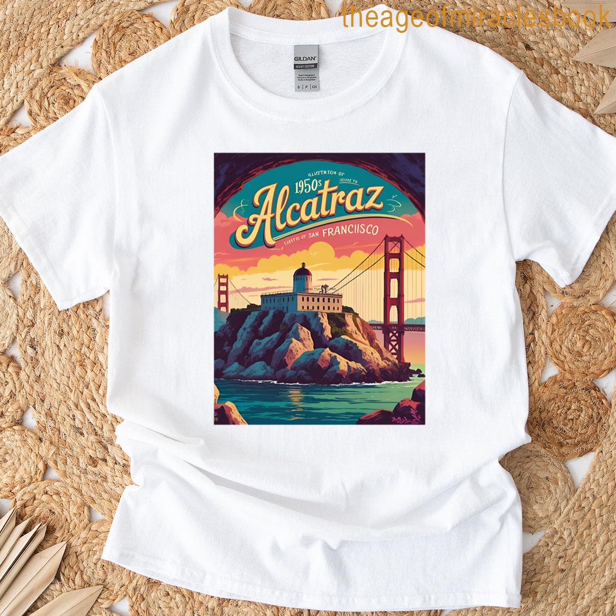 Alcatraz San Francisco Vintage Poster 1950s T-shirt