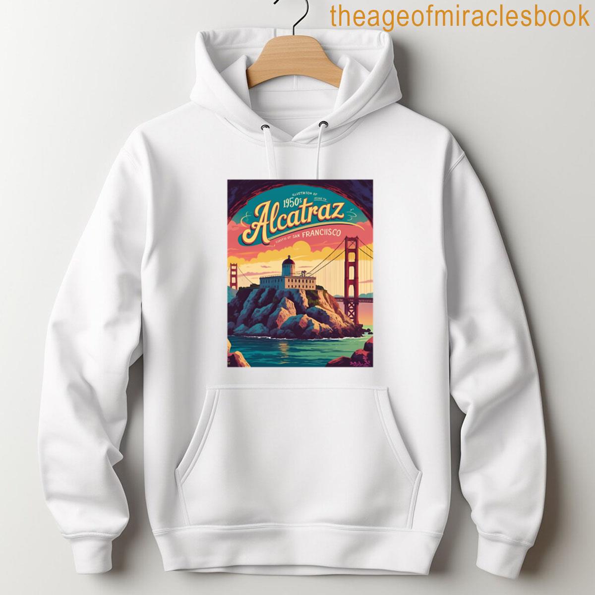 Alternative view of Alcatraz San Francisco Vintage Poster 1950s T-shirt