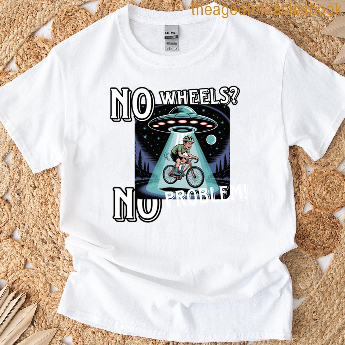 Funny Alien Abduction Cyclist Ufo Design T-shirt