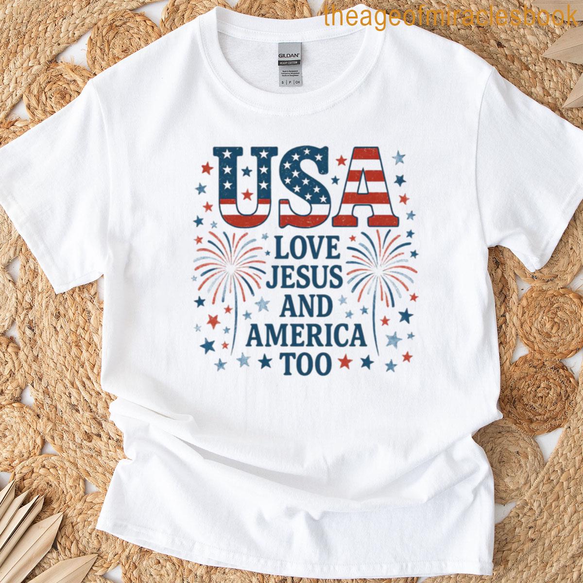 Love Usa And Jesus Oversized T-shirt