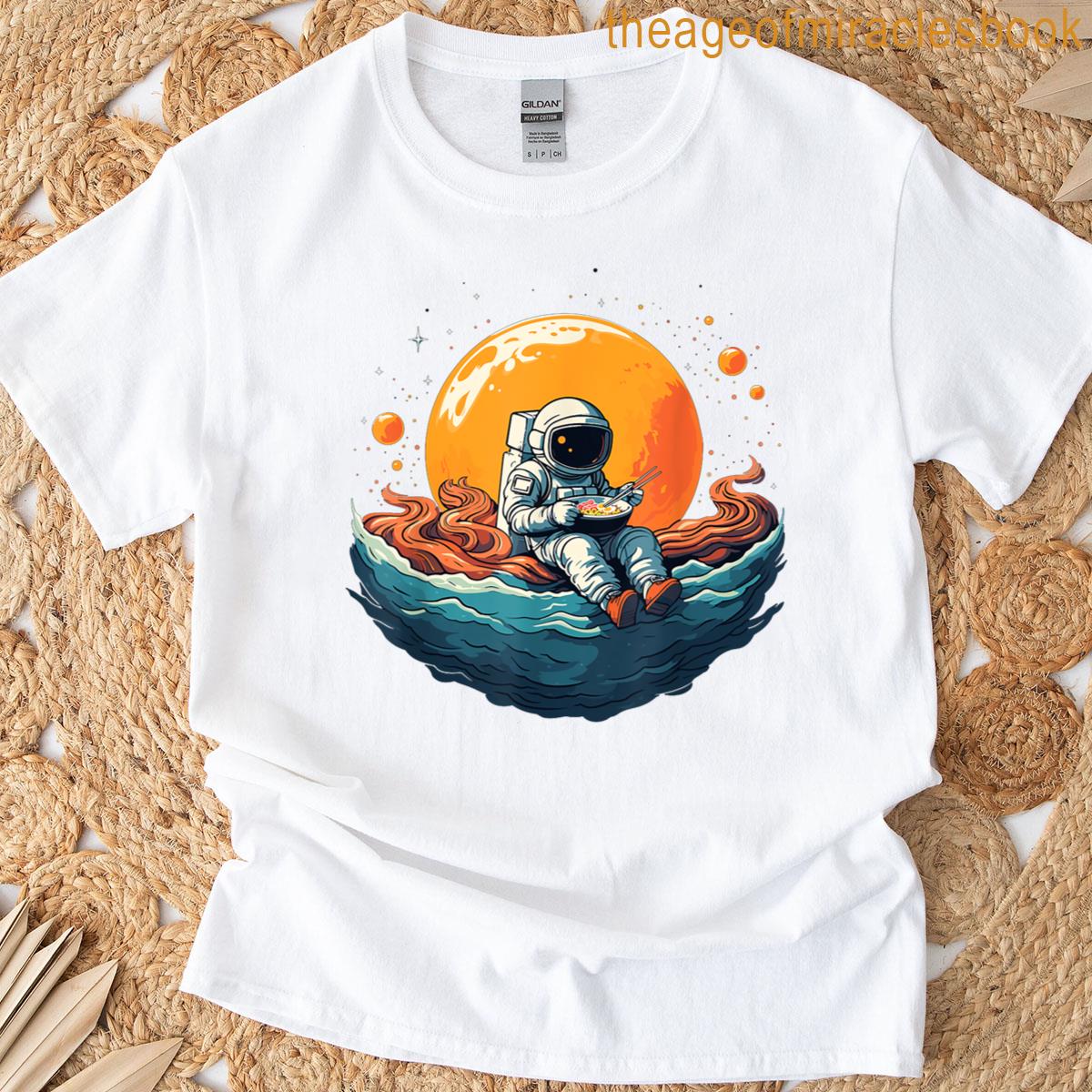 Astronaut Ramen Anime Space Womens Kids Mens Graphic T-shirt