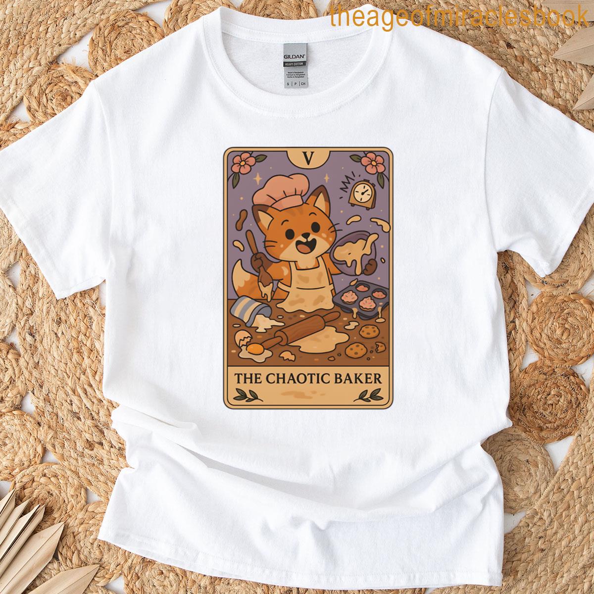 The Chaotic Baker Cute Fox Tarot Card Design T-shirt