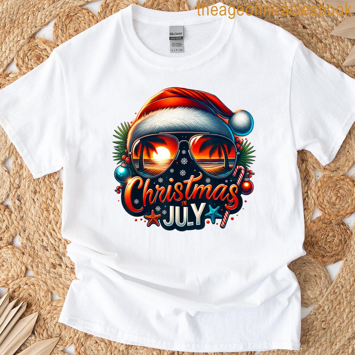 Santa Claus Sunglasses Beach Christmas In July Men Women Kid T-shirt