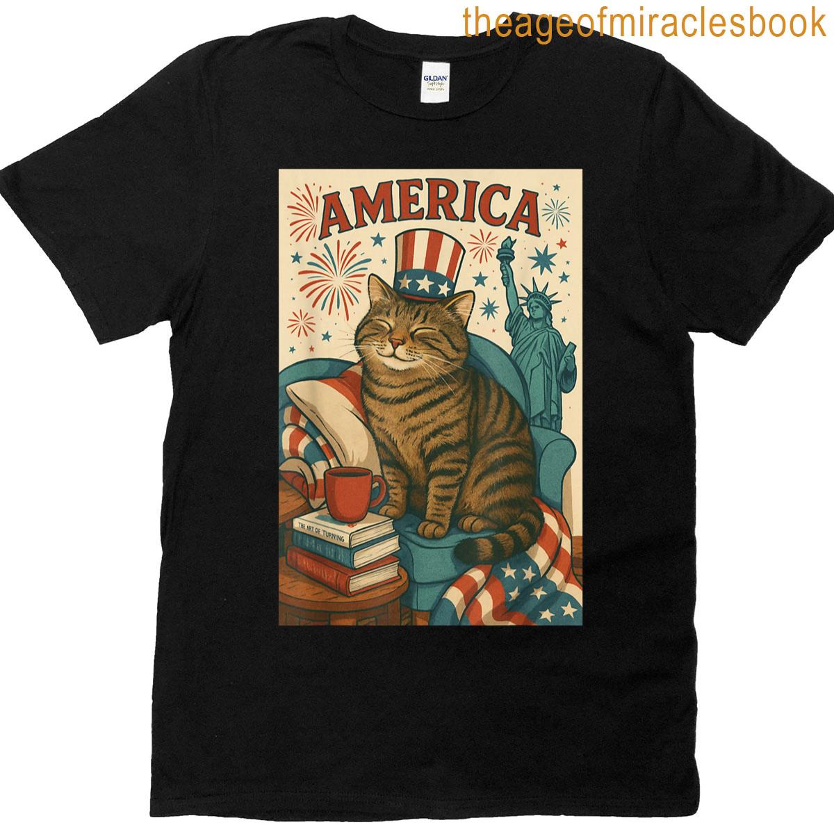 Cute Cat 4th Of July Fourth Of July Tabby Cat T-shirt