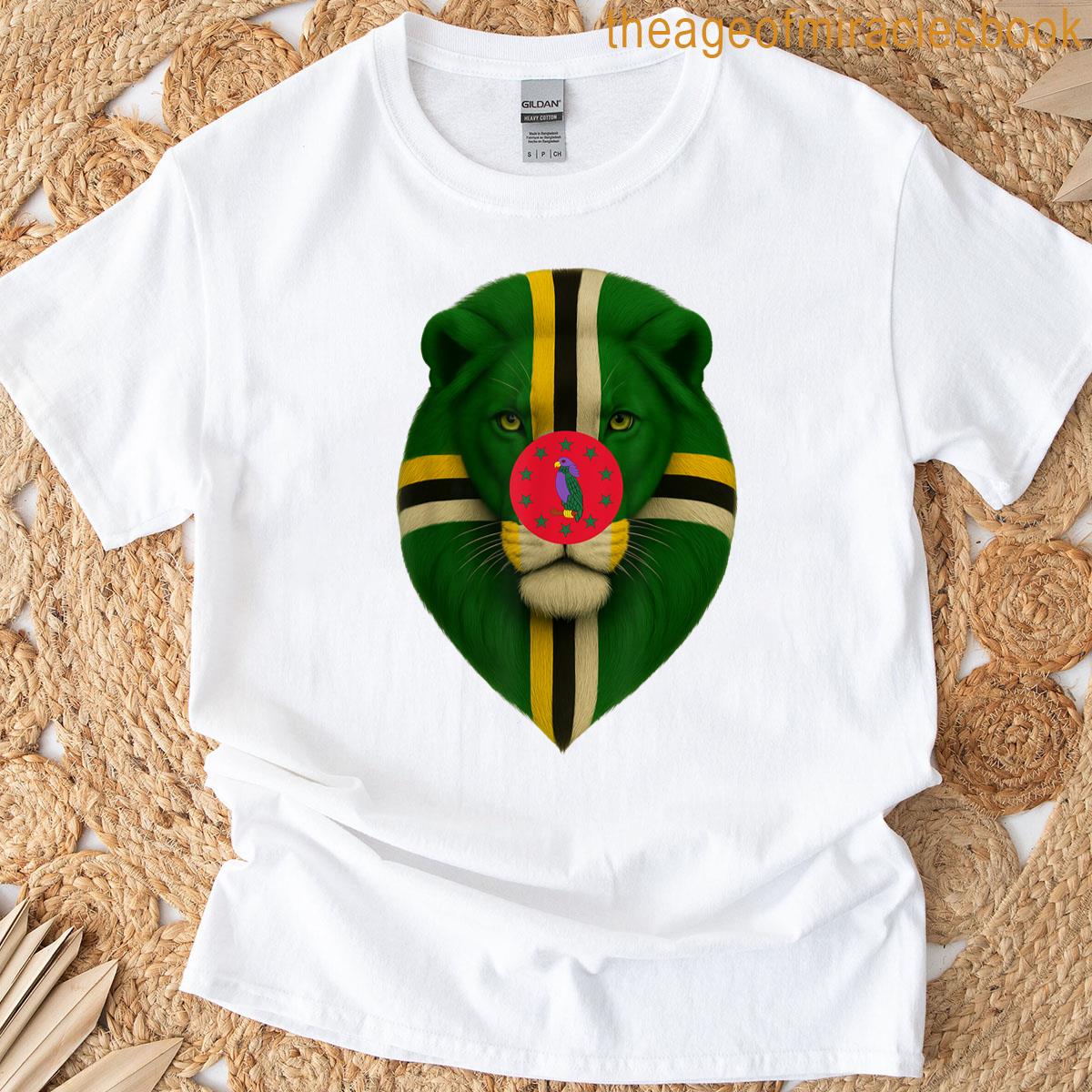 Dominica Flag Lion Lion With Dominica Flag T-shirt