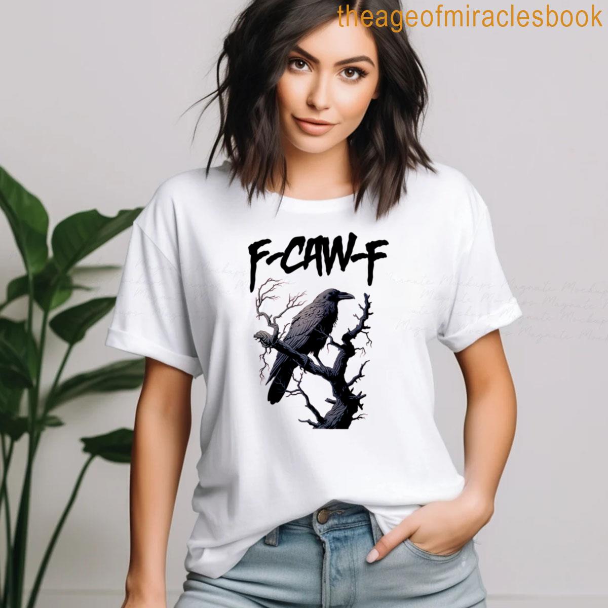 F Caw F Crow T Shirt, Cotton Comfort Classic Crew Neck, Casual Unisex Fit Purple L Size S Xxxl