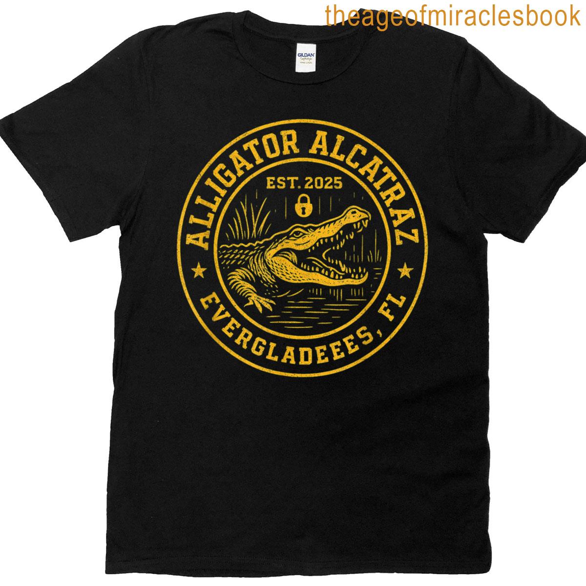 Funny Alligator Alcatraz Florida Everglades Prison T-shirt