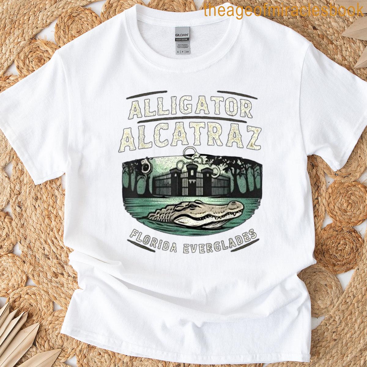 Funny Alligator Alcatraz Florida Everglades Prison Tee T-shirt