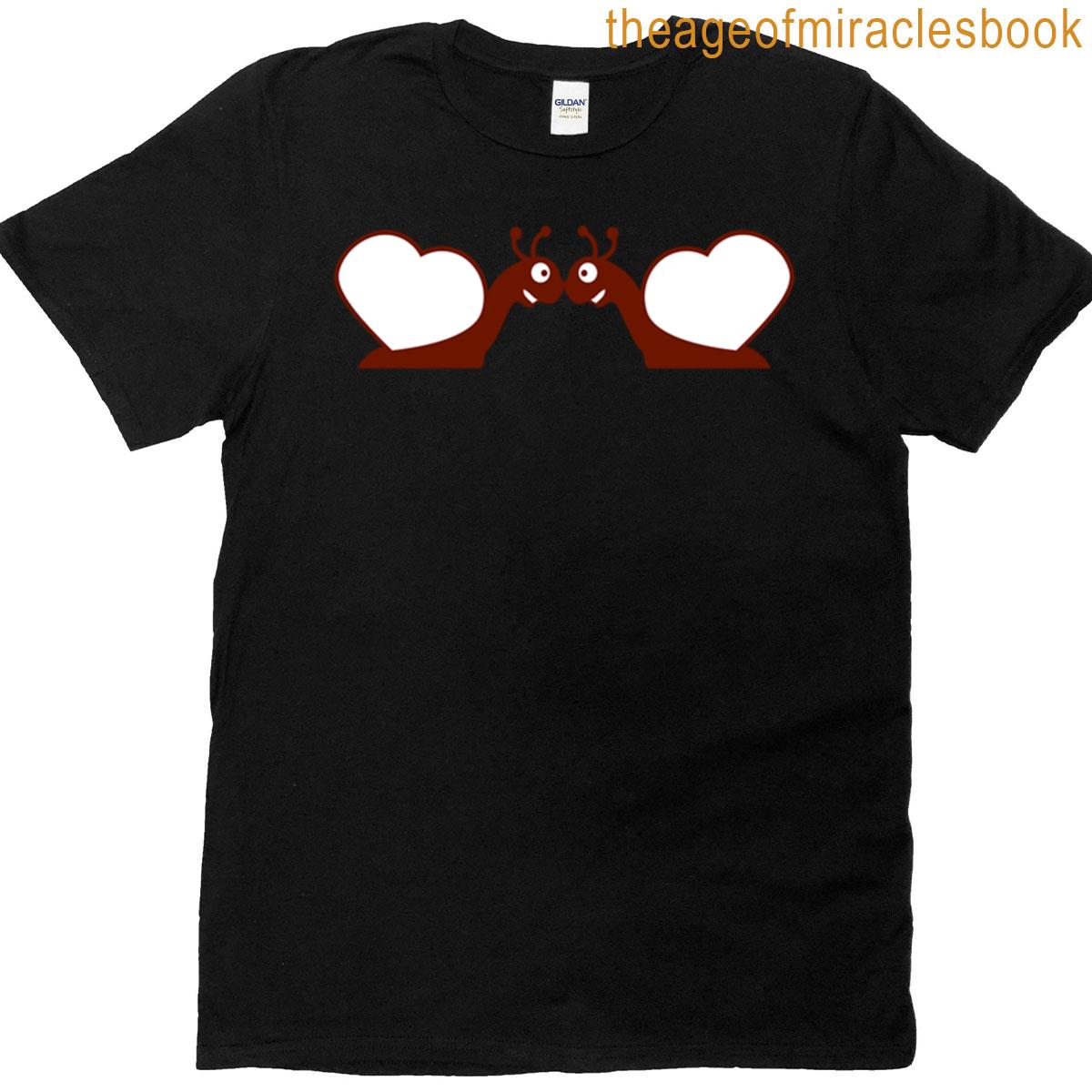2 Snails Heart Love Couple Romantic Valentines Day T-shirt