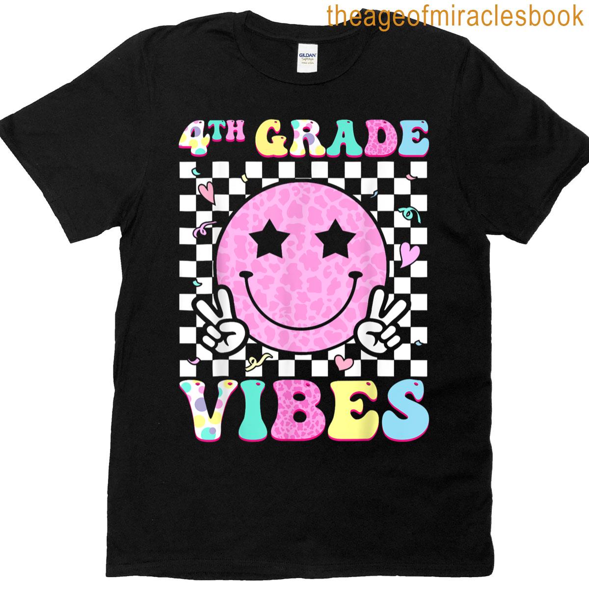 4th Grade Vibes Groovy Back To School Fourth Grade Girls Kid T-shirt