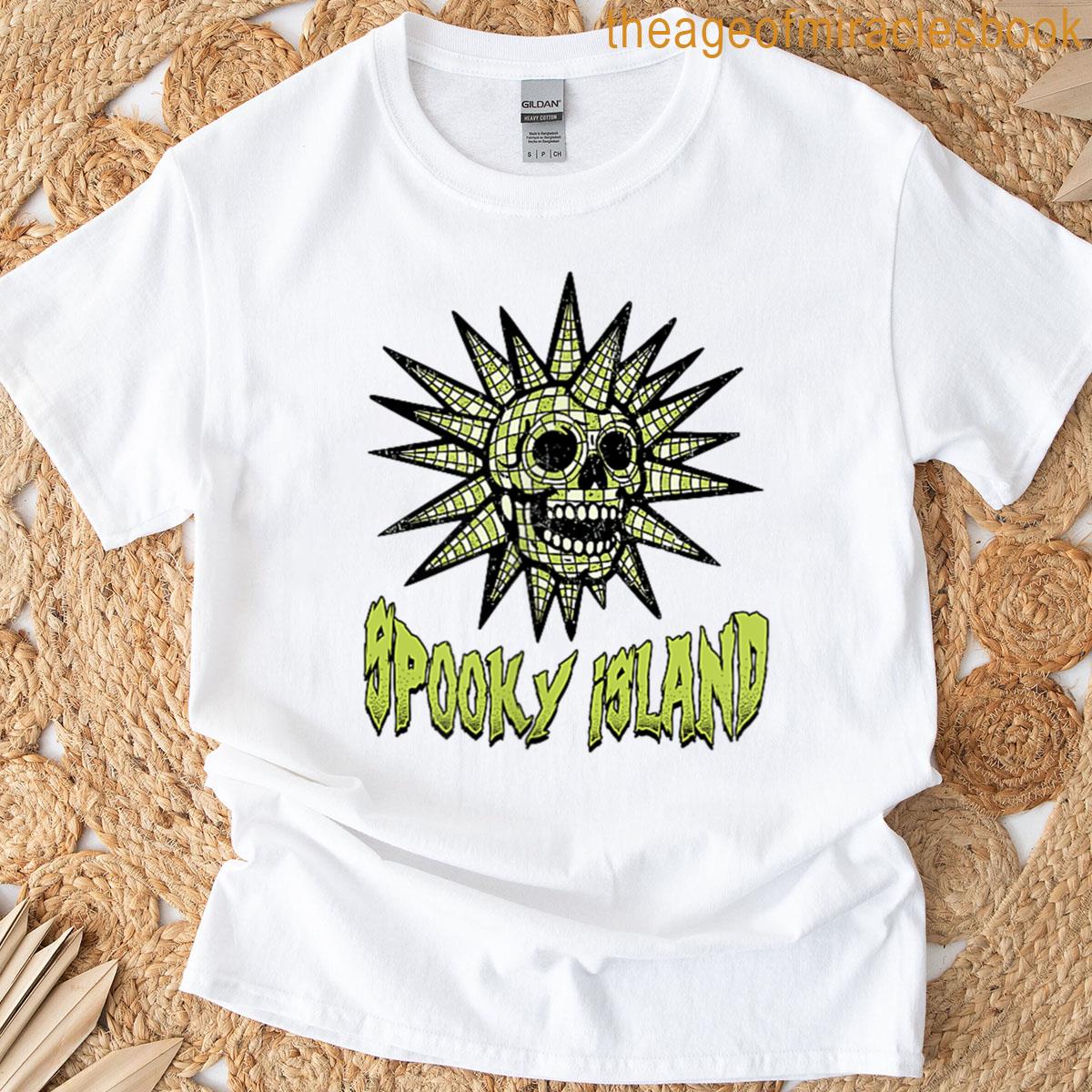 2 Sided Retro Spooky Island Est 2002 Amusement Park Island T-shirt