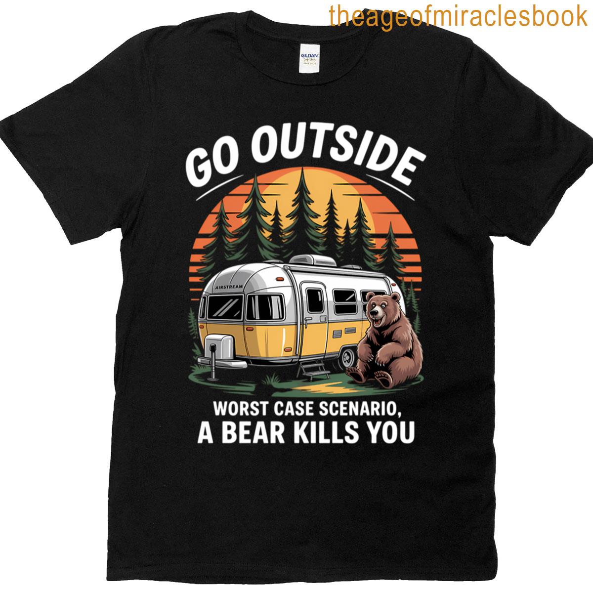 Adventure Lovers Camping Hiking Funny Joke Bear T-shirt