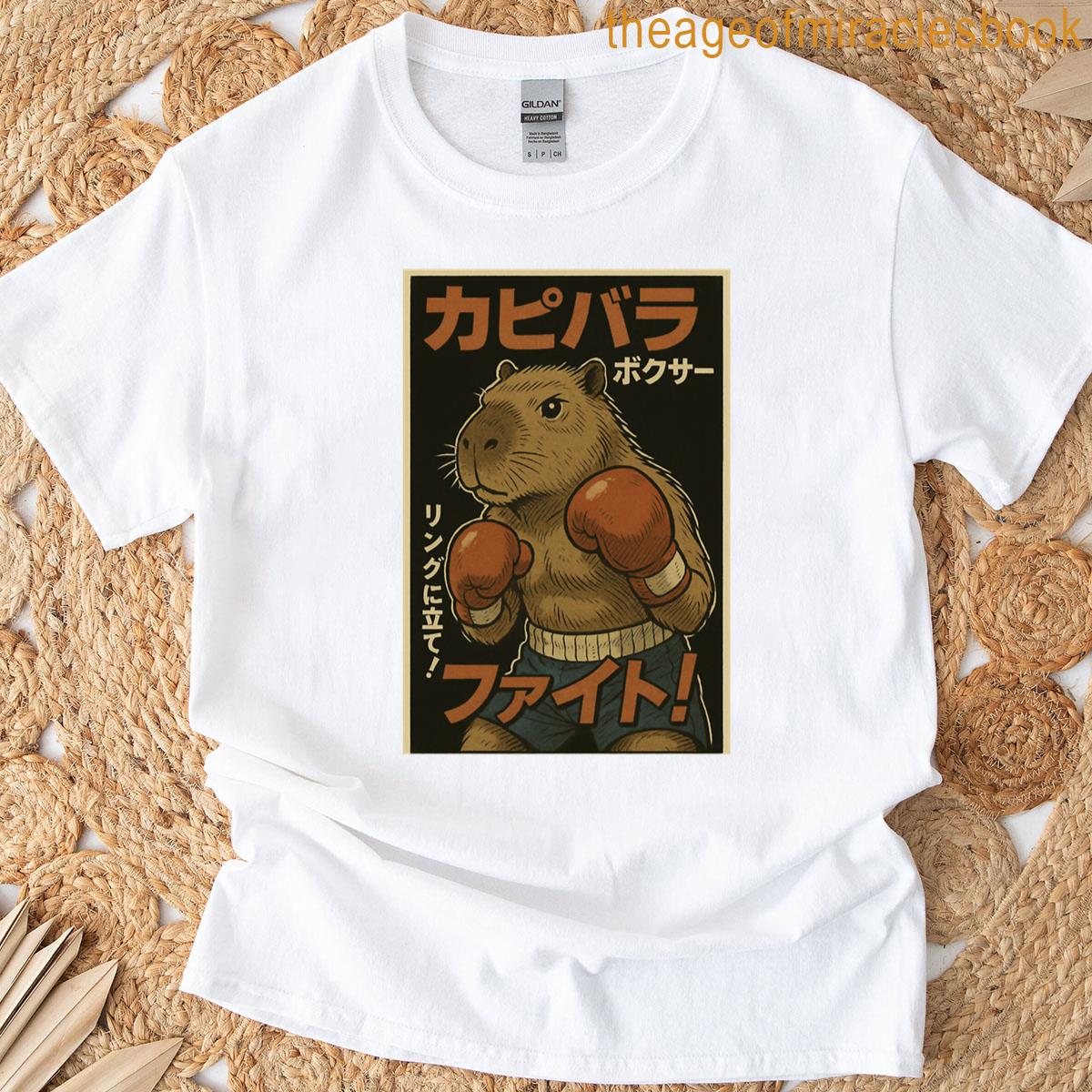 Anime Boxer Capybara Battle Of The Chillest Warrior Oversized T-shirt