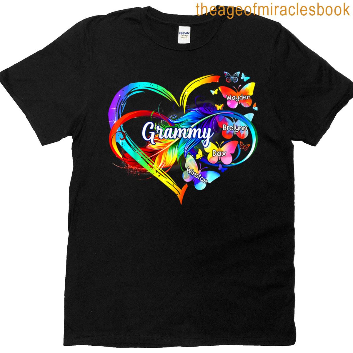 Grandma Grammy Mom Heart Mothers Day T-shirt