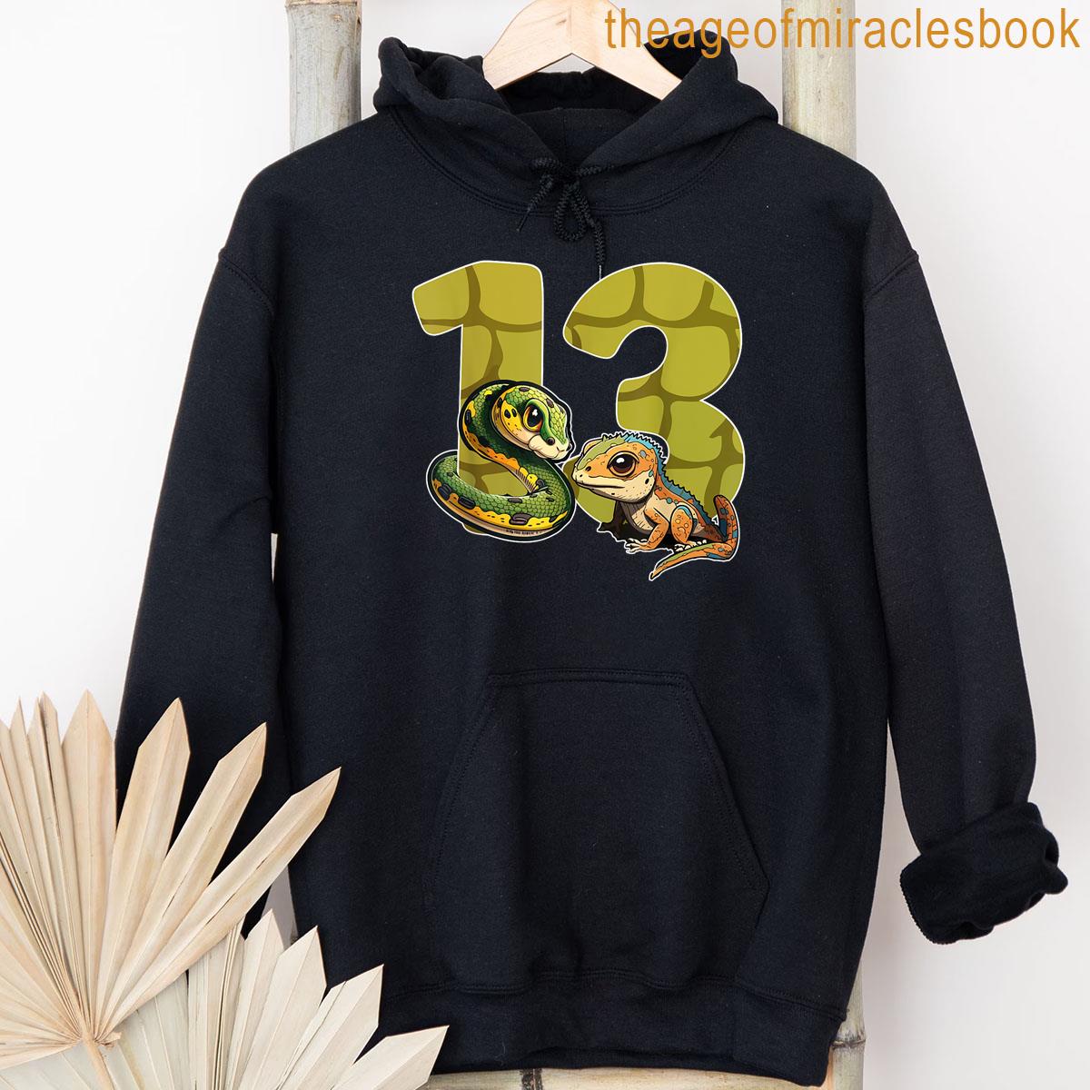 Alternative view of 13th Reptile Birthday Party Thirteen Year Old Snake Birthday T-shirt