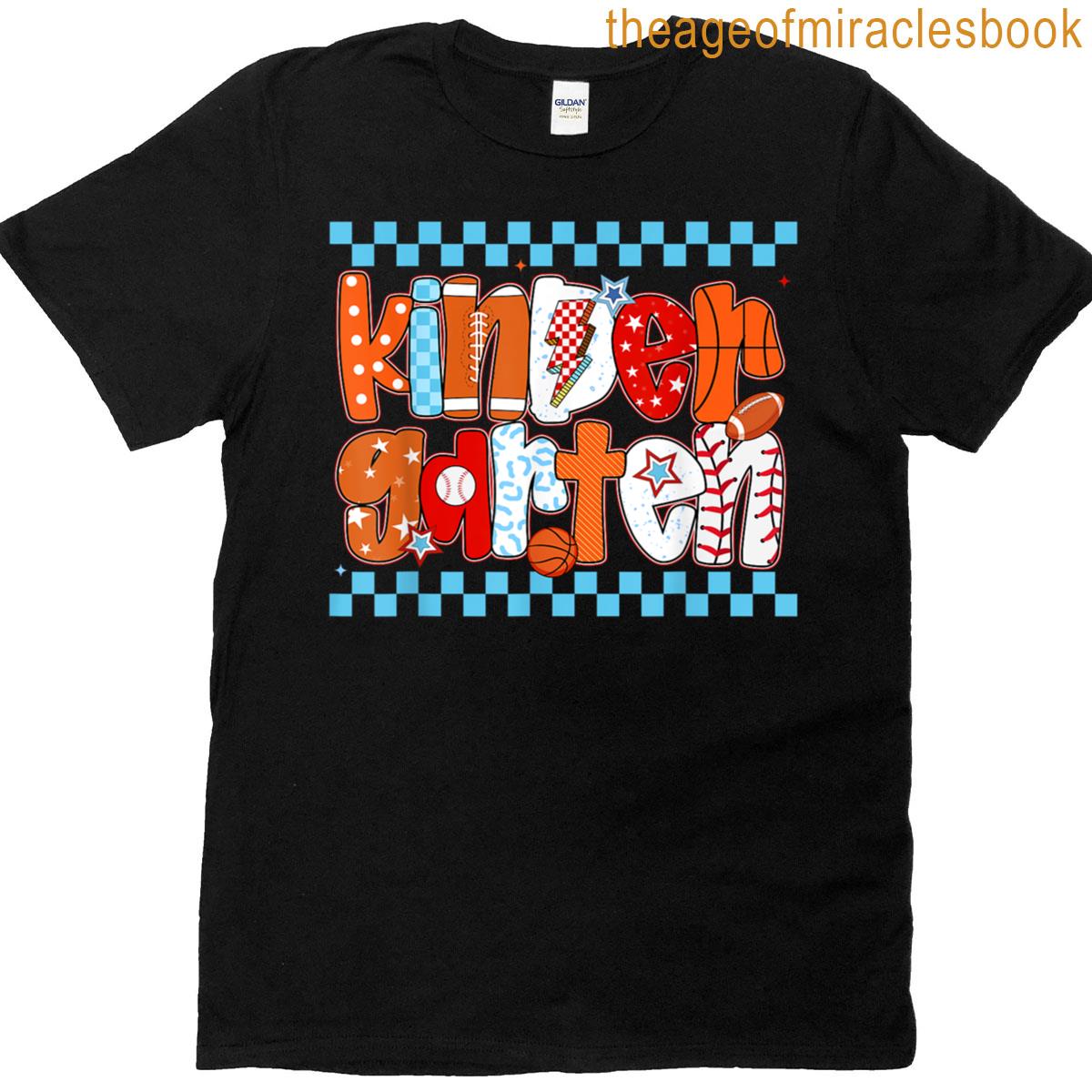 Kindergarten Preppy Football Baseball Back To School Boys T-shirt