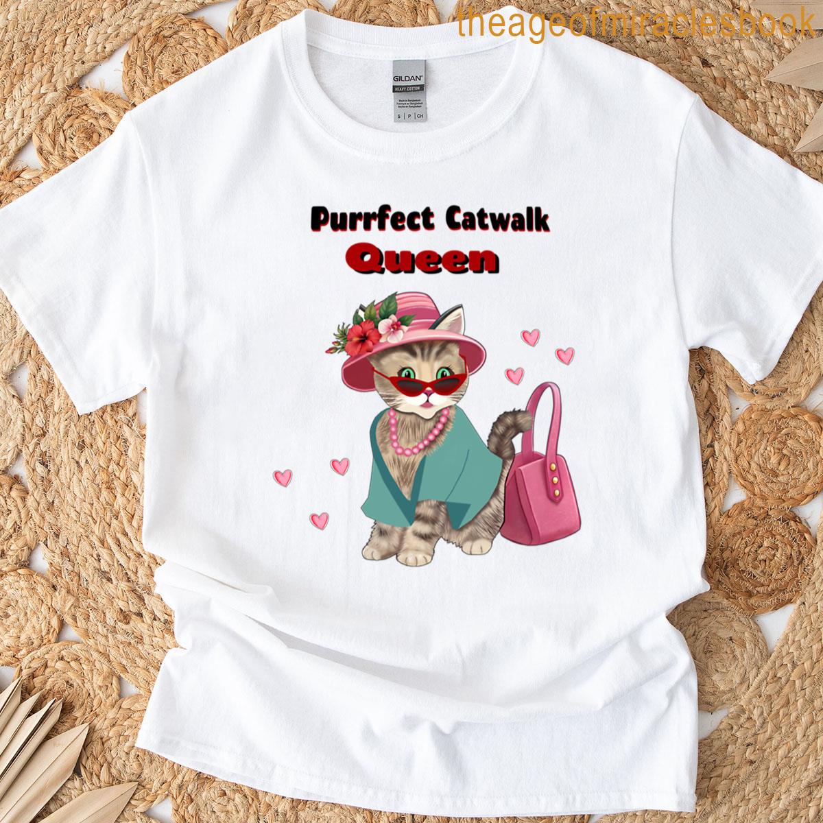Purrfect Catwalk Queen – Yber Trendy Cat Oversized T-shirt