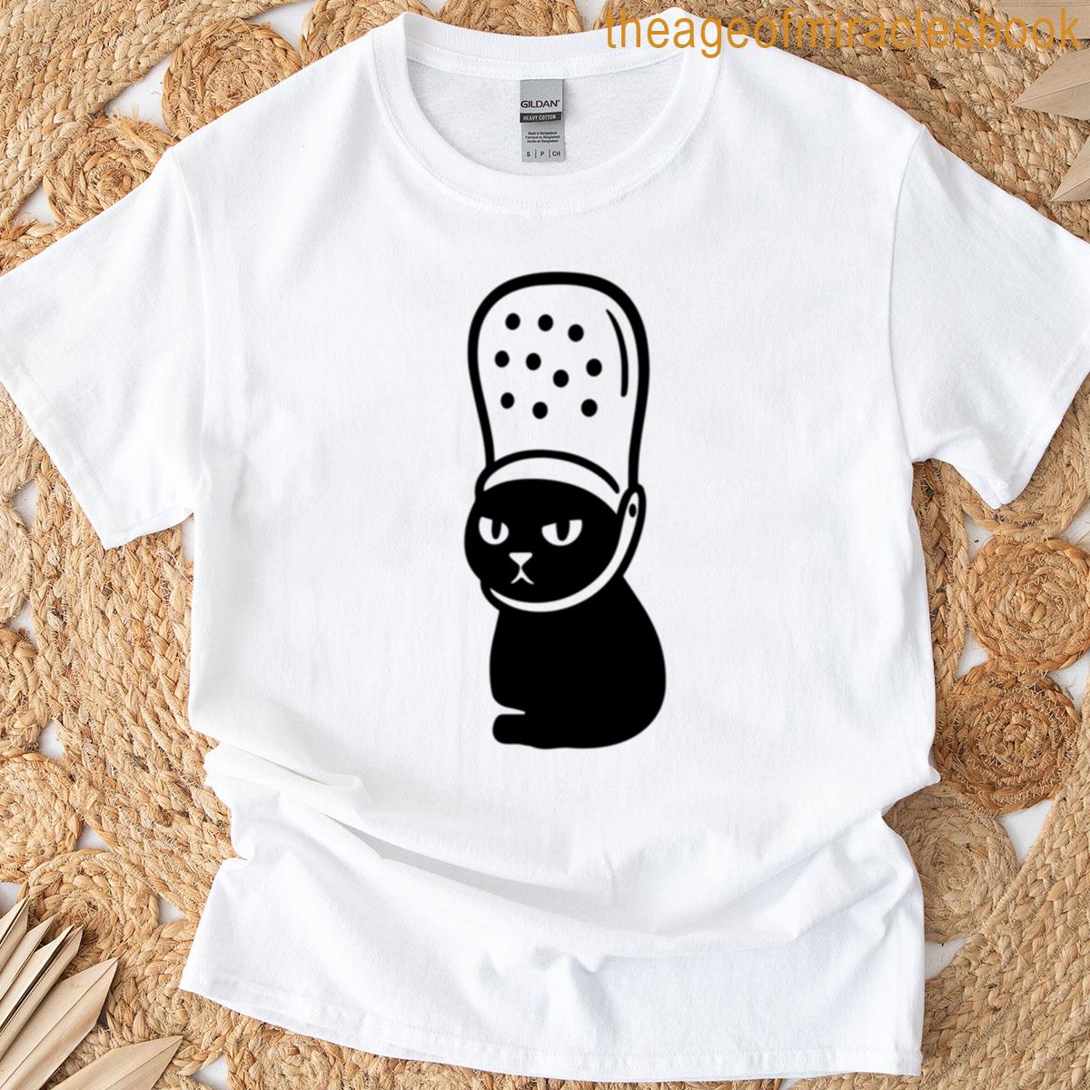 Crocat Helmet Minimal Funny Cat Sticker T-shirt