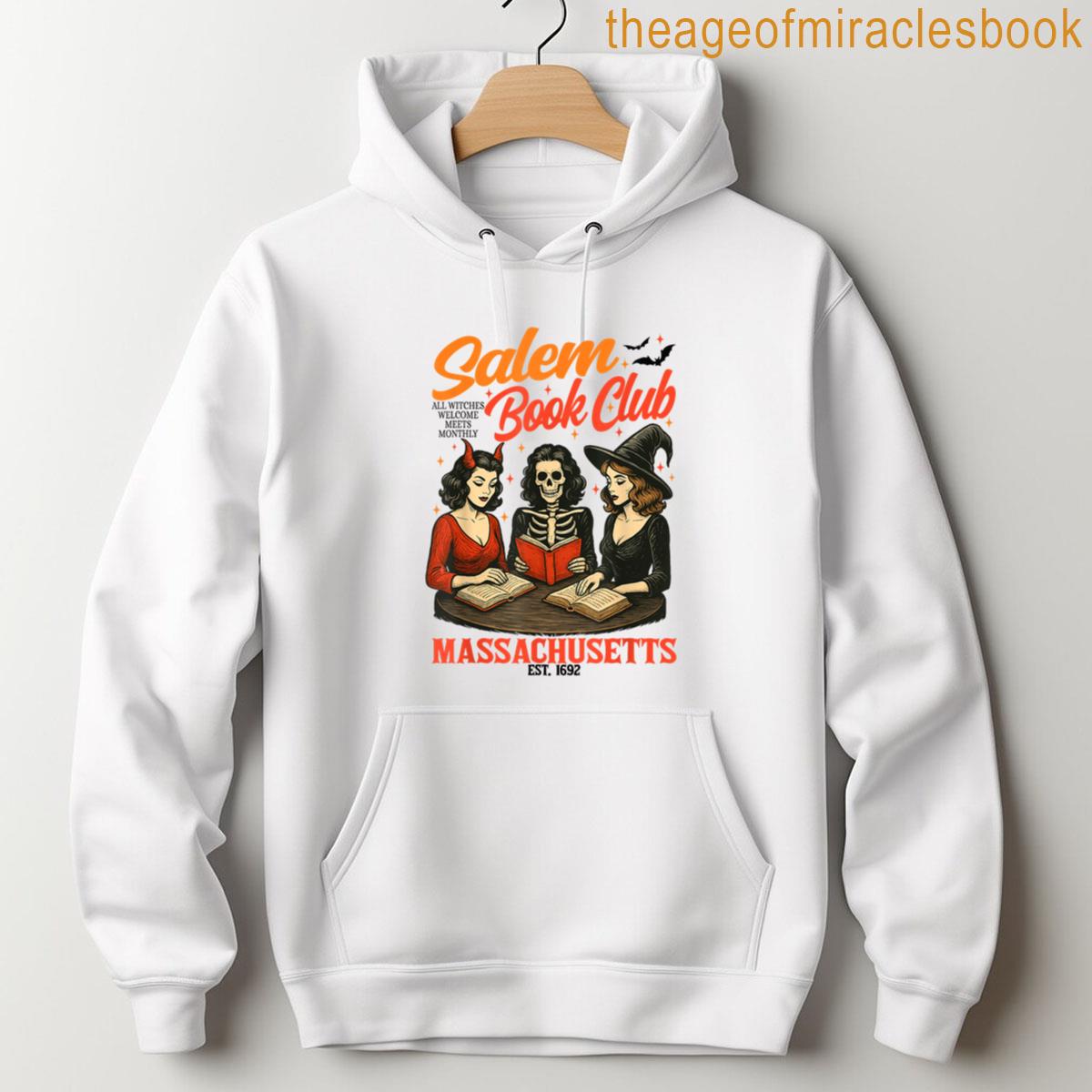 Alternative view of Vintage Salem Book Club Black Cat Bookish Spooky Halloween T-shirt