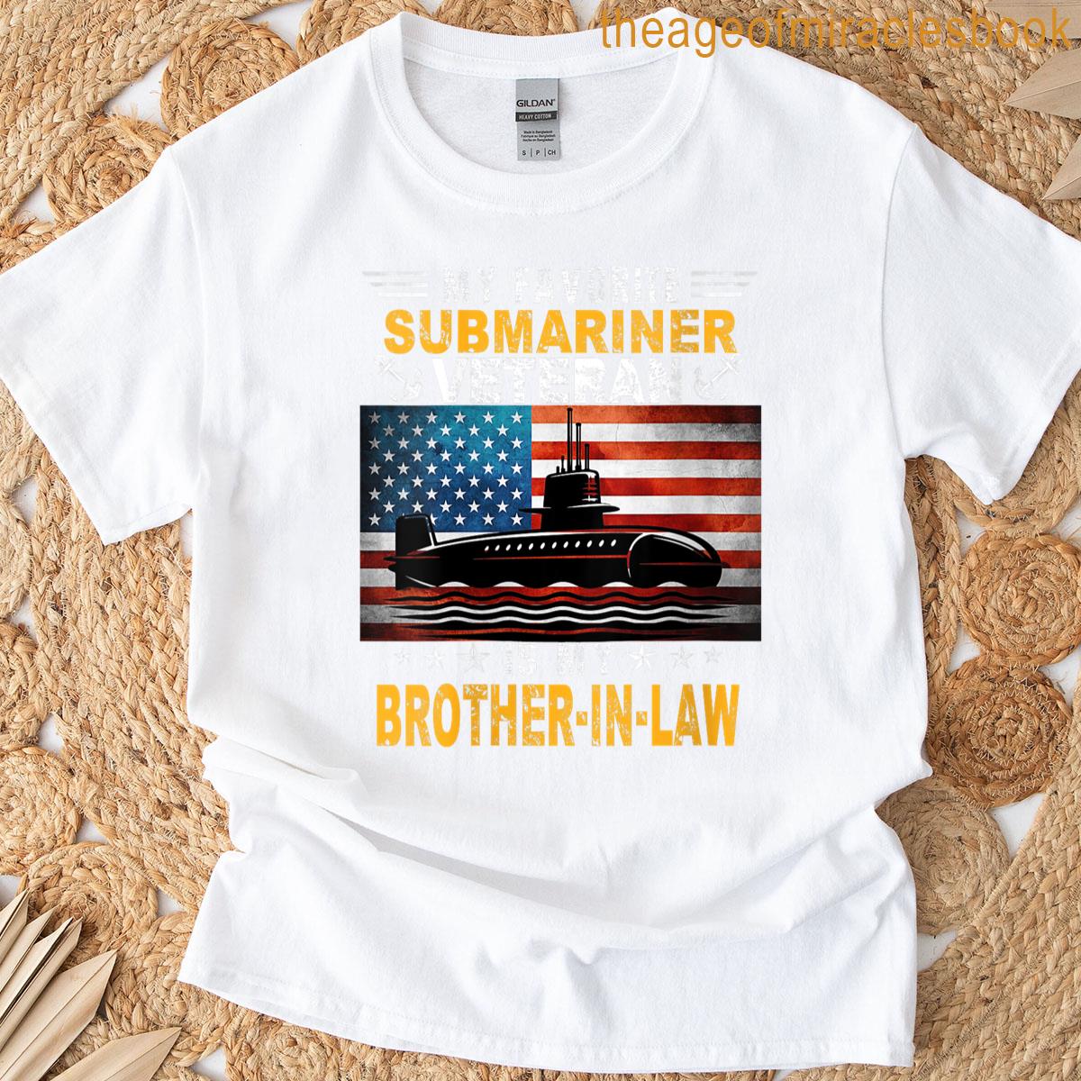 Womens My Submarine Veteran Is My Brother-in-law Us Flag Veterans T-shirt