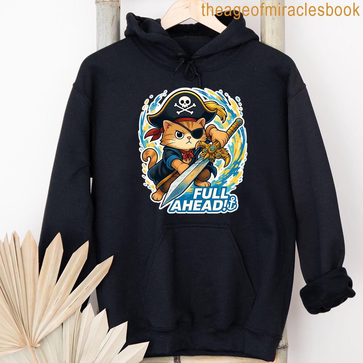 Alternative view of Zummi Pirate Cat Full Ahead T-shirt