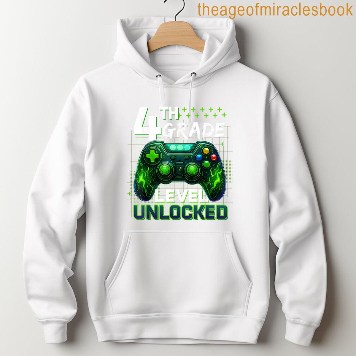 Alternative view of 4th Grade Level Unlocked Gamer Boys Kids First Day Of School T-shirt