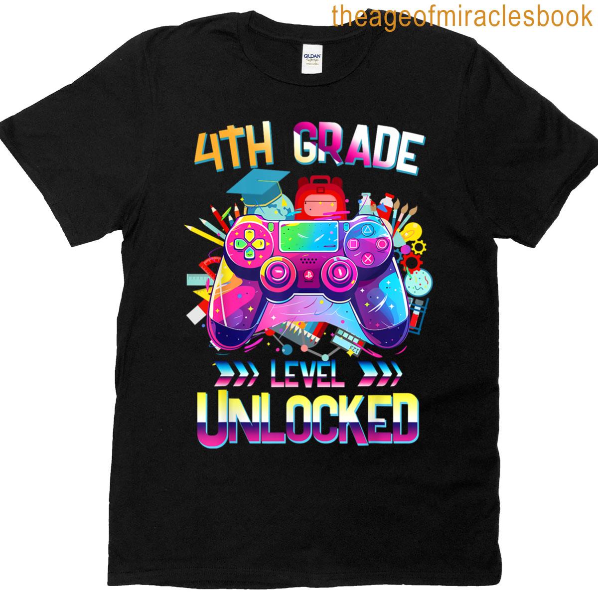 4th Grade Level Unlocked Video Game Back To School Students T-shirt
