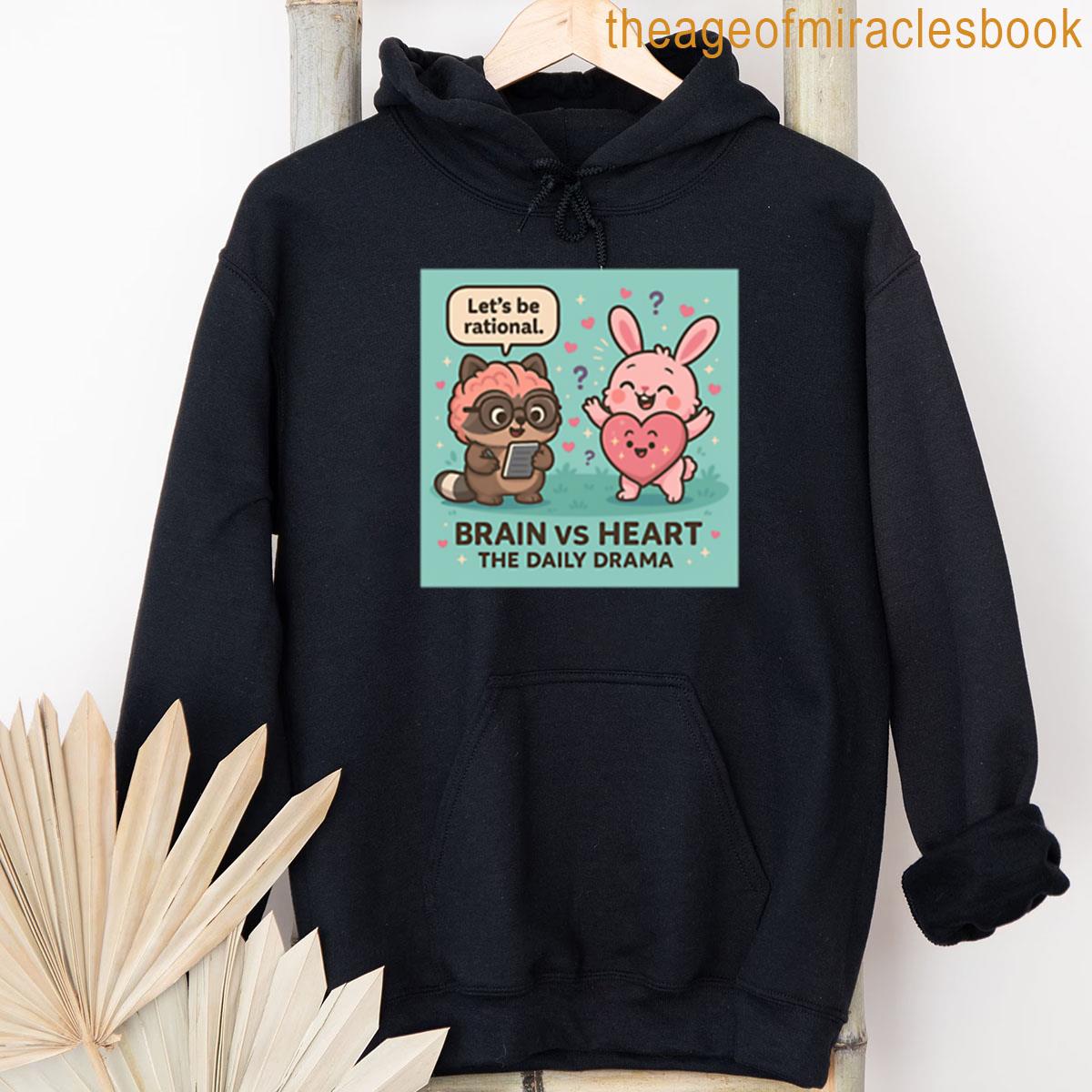 Alternative view of Brain Vs Heart The Daily Drama In Kawaii Style T-shirt
