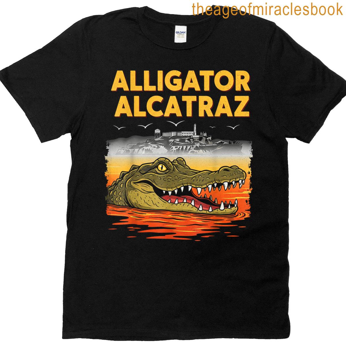 Alligator Alcatraz Escape Funny Florida Man Retro Gator T-shirt