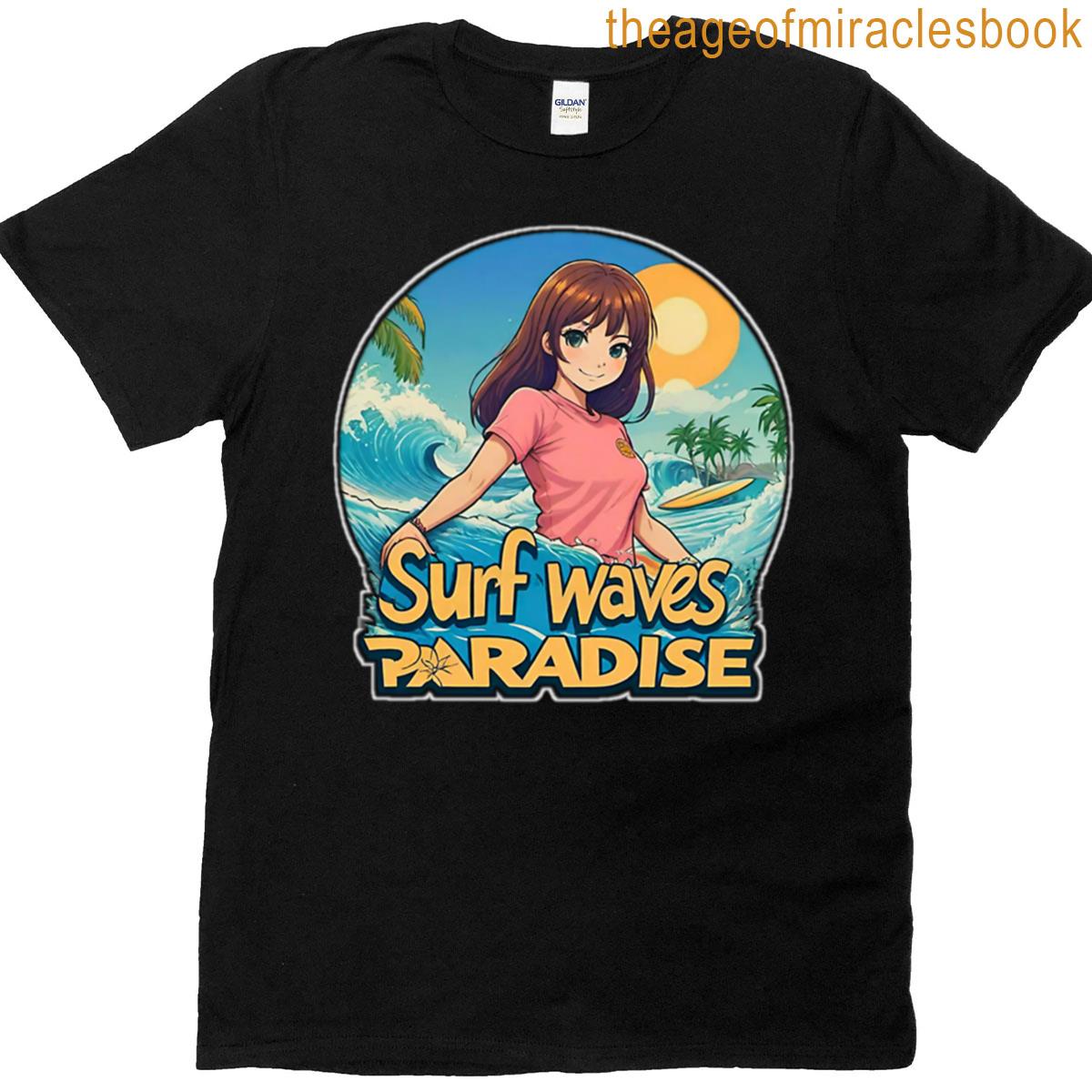 Anime Surfer Girl 1 Surf Waves Paradise T-shirt