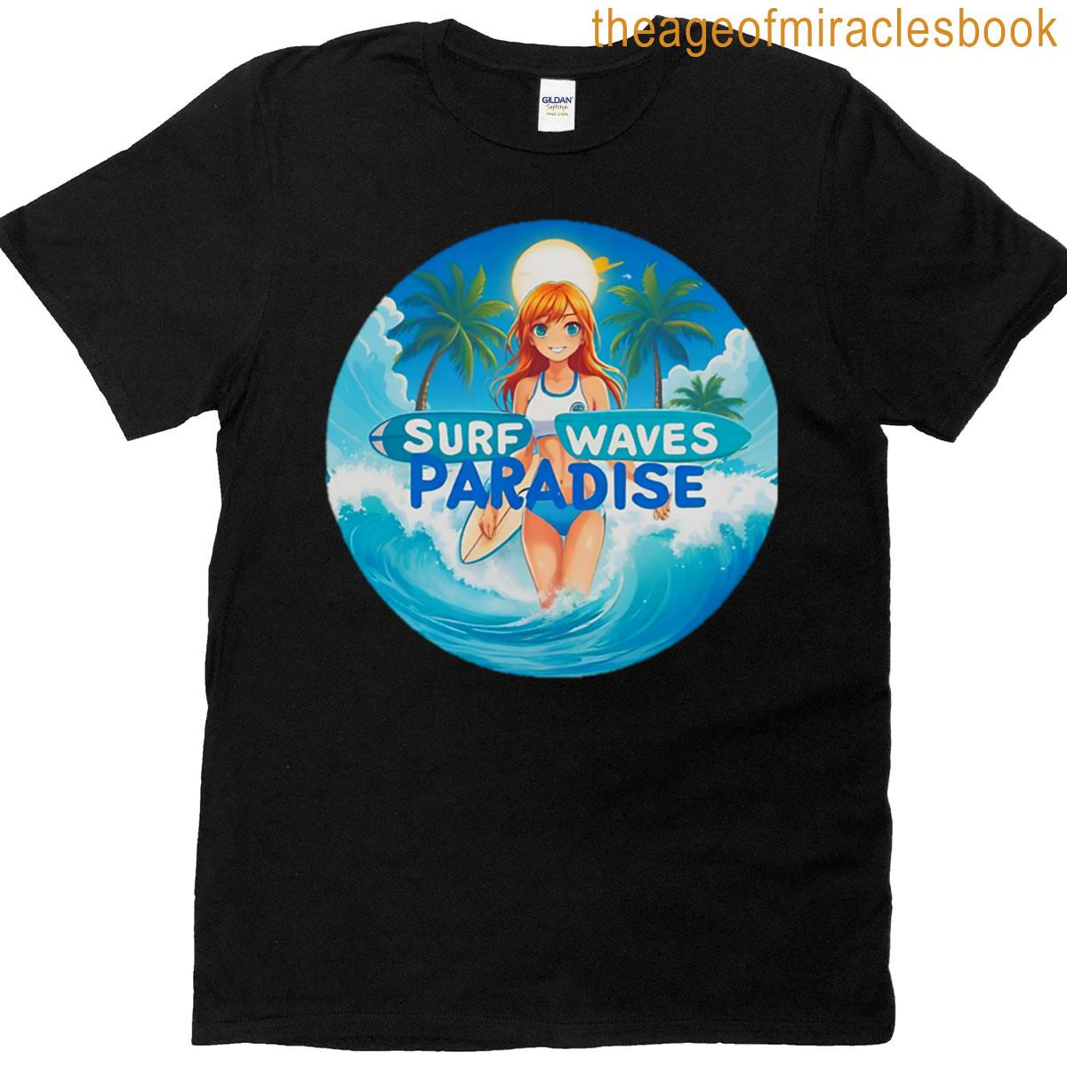 Anime Surfer Girl 3 Surf Waves Paradise T-shirt