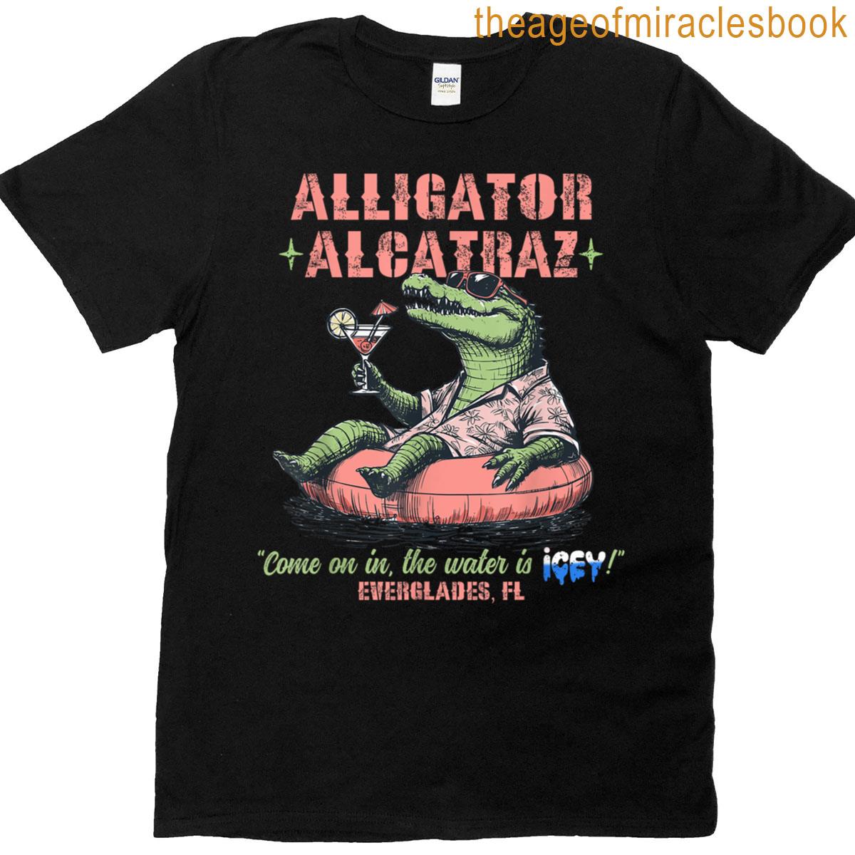 Funny Alligator Alcatraz Florida Everglades Parody For Men T-shirt