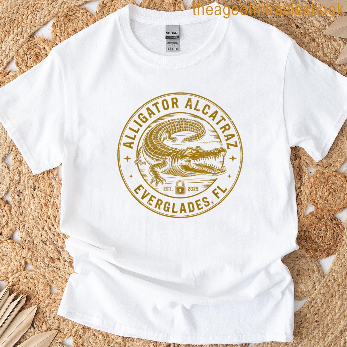 Funny Alligator Alcatraz Florida Everglades Prison T-shirt