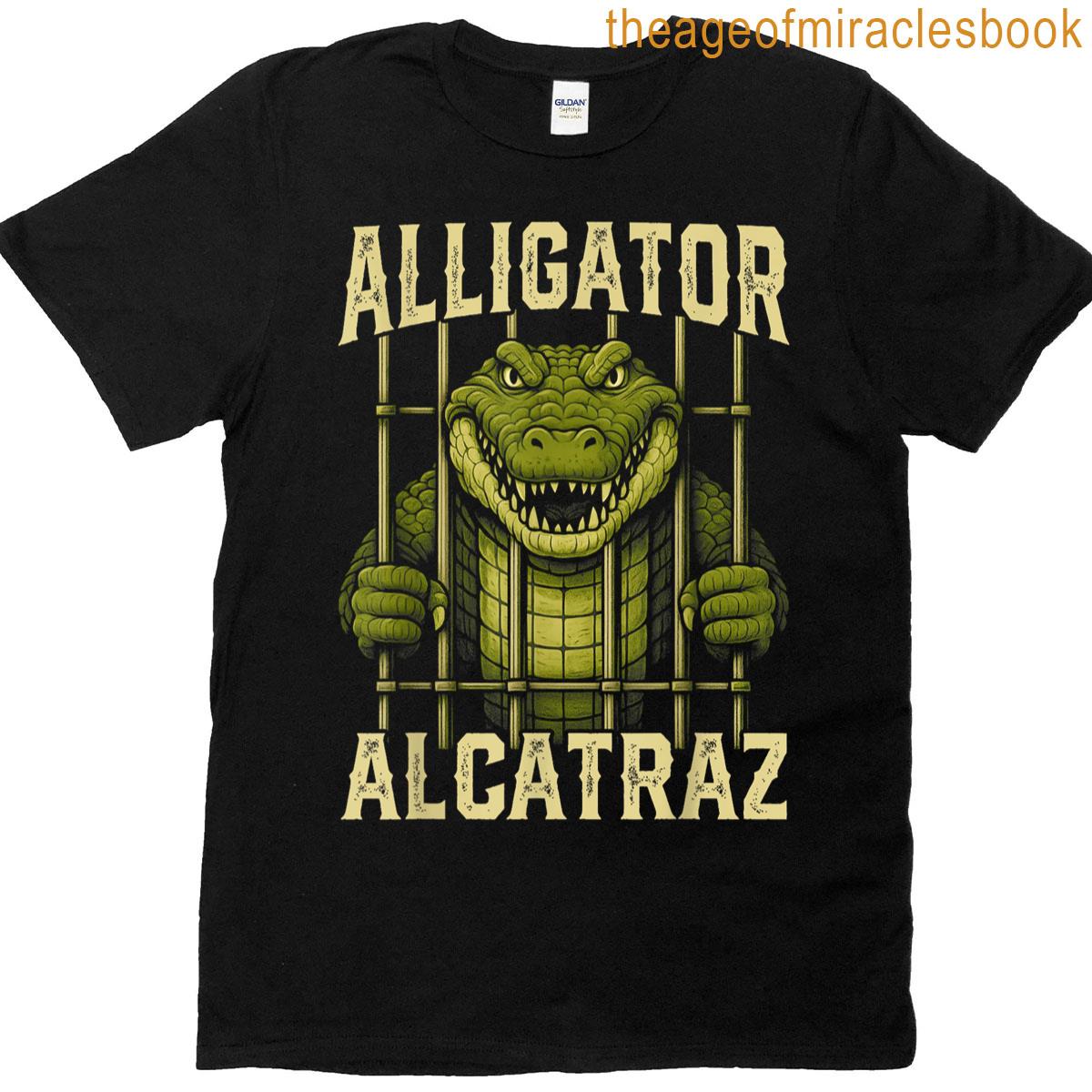 Funny Alligator Alcatraz Locked Up Swamp Parody Design T-shirt