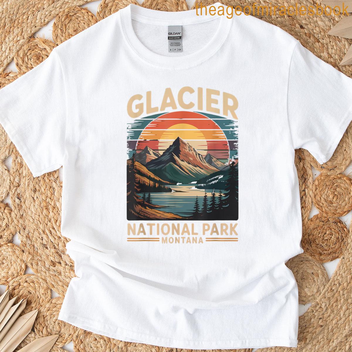 Glacier National Park Bear Vintage Montana Hiking Camping T-shirt
