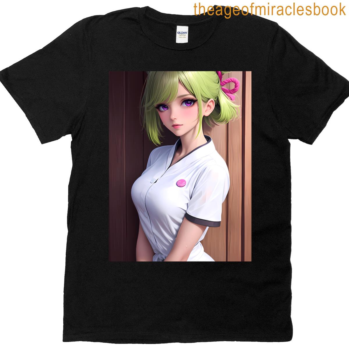 Kuki Shinobu Genshin Impact Simple White Outfit Confident Look Anime Girl Waifu Game T-shirt
