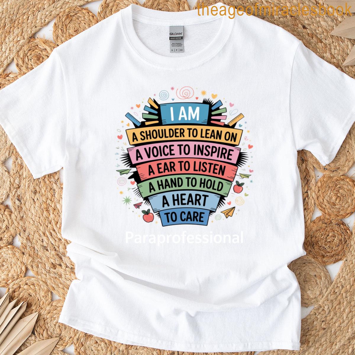 Paraeducator Heart To Care Paraprofessional Teachers T-shirt