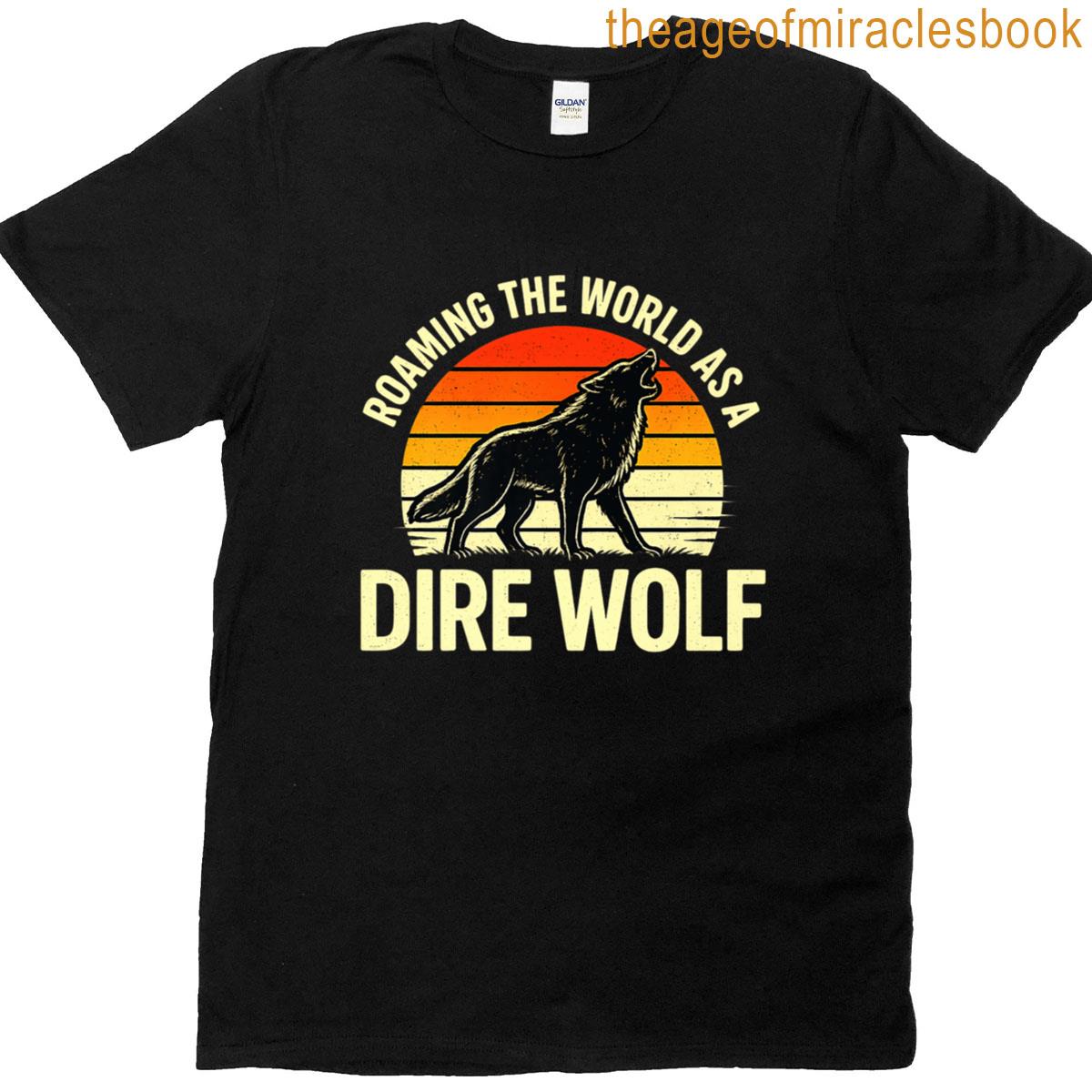 Roaming The World As A Dire Wolf Vintage Wolf Howling Premium T-shirt