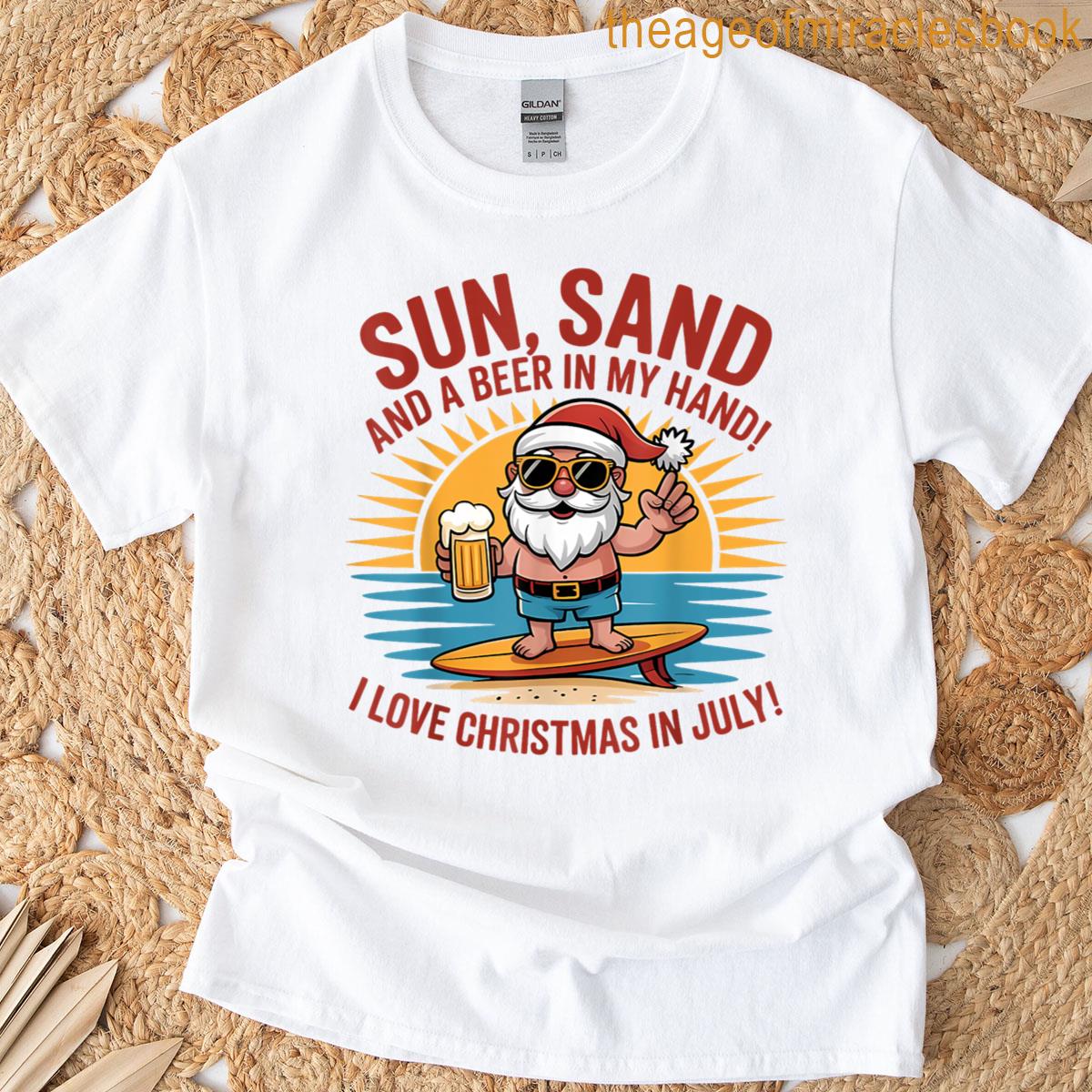 Santa Claus Sunglasses Beach Christmas In July Men Women Kid T-shirt