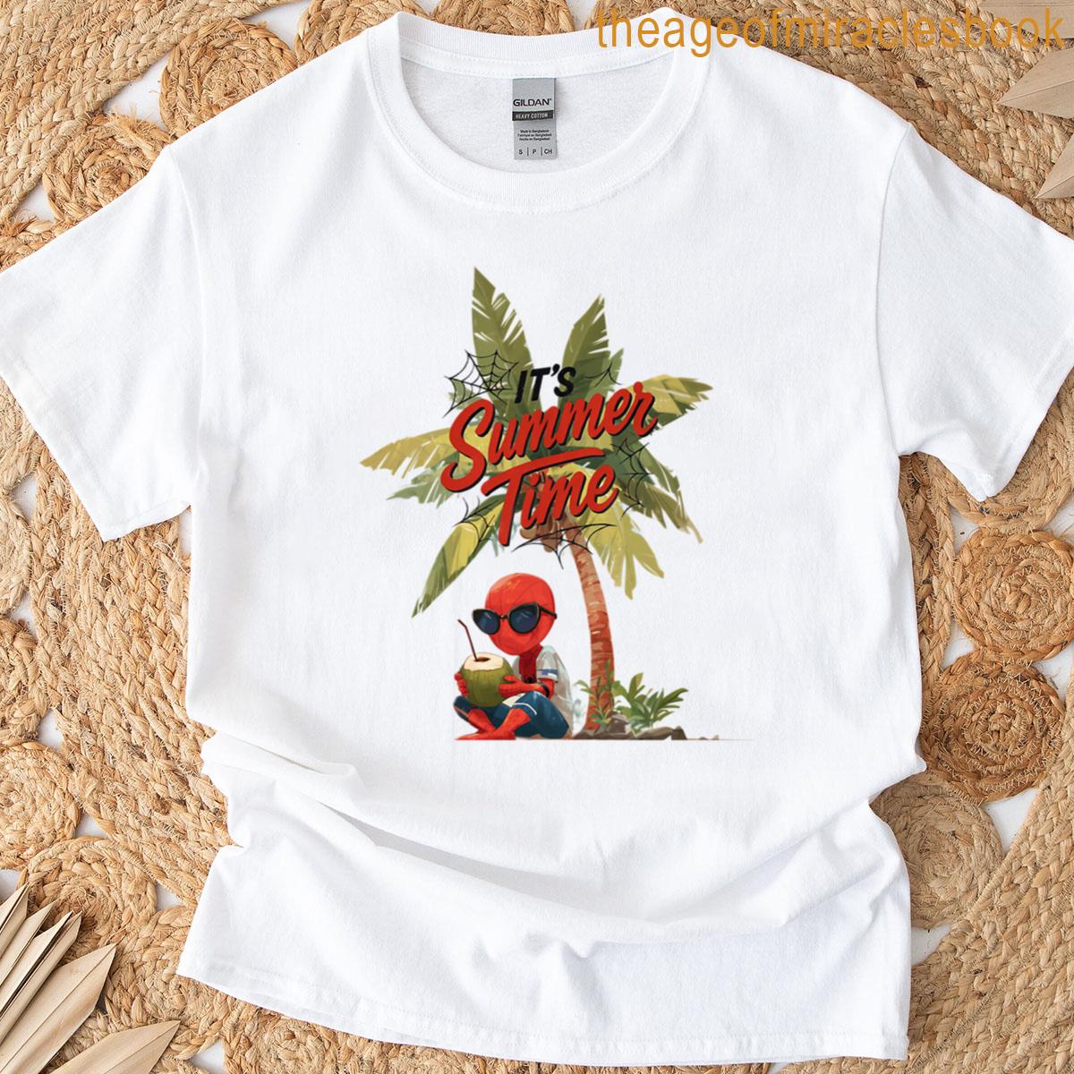 Chibi Web-hero On Summer Vacation Its Summer Time Design Oversized T-shirt