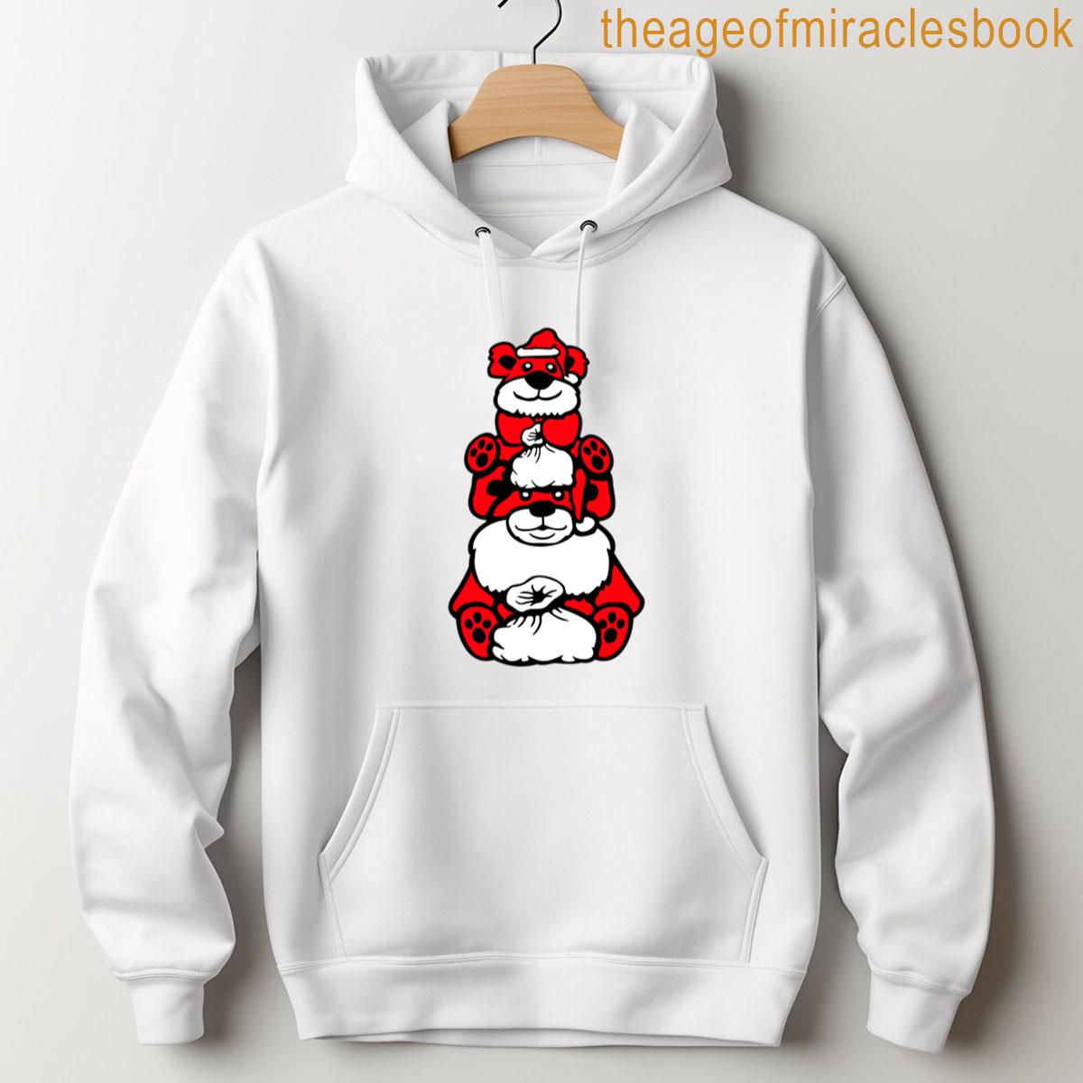 Alternative view of 2 Bear Santa Claus Dad Son Team Christmas Friends T-shirt