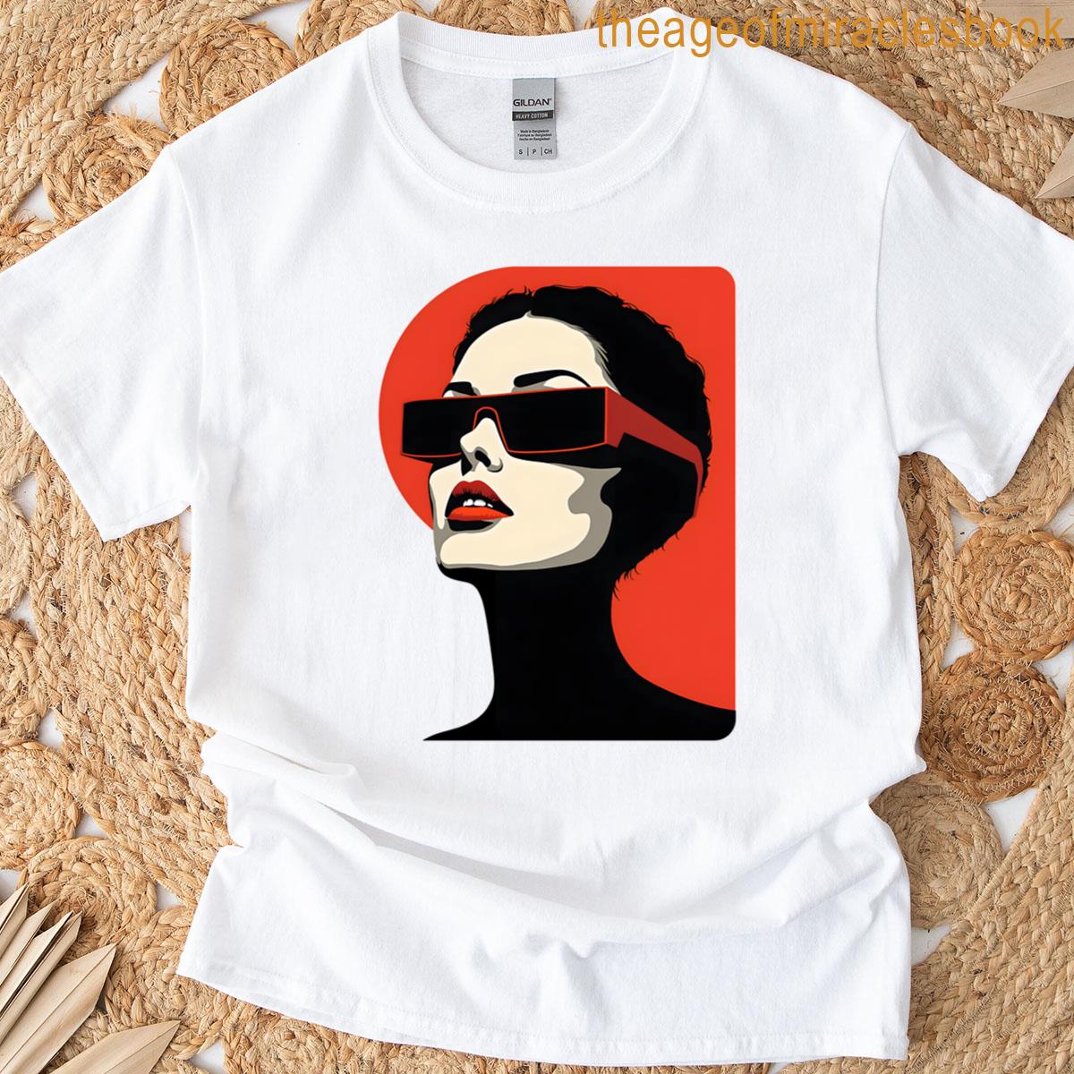 Woman With Red Sunglasses Abstract Art Poster T-shirt
