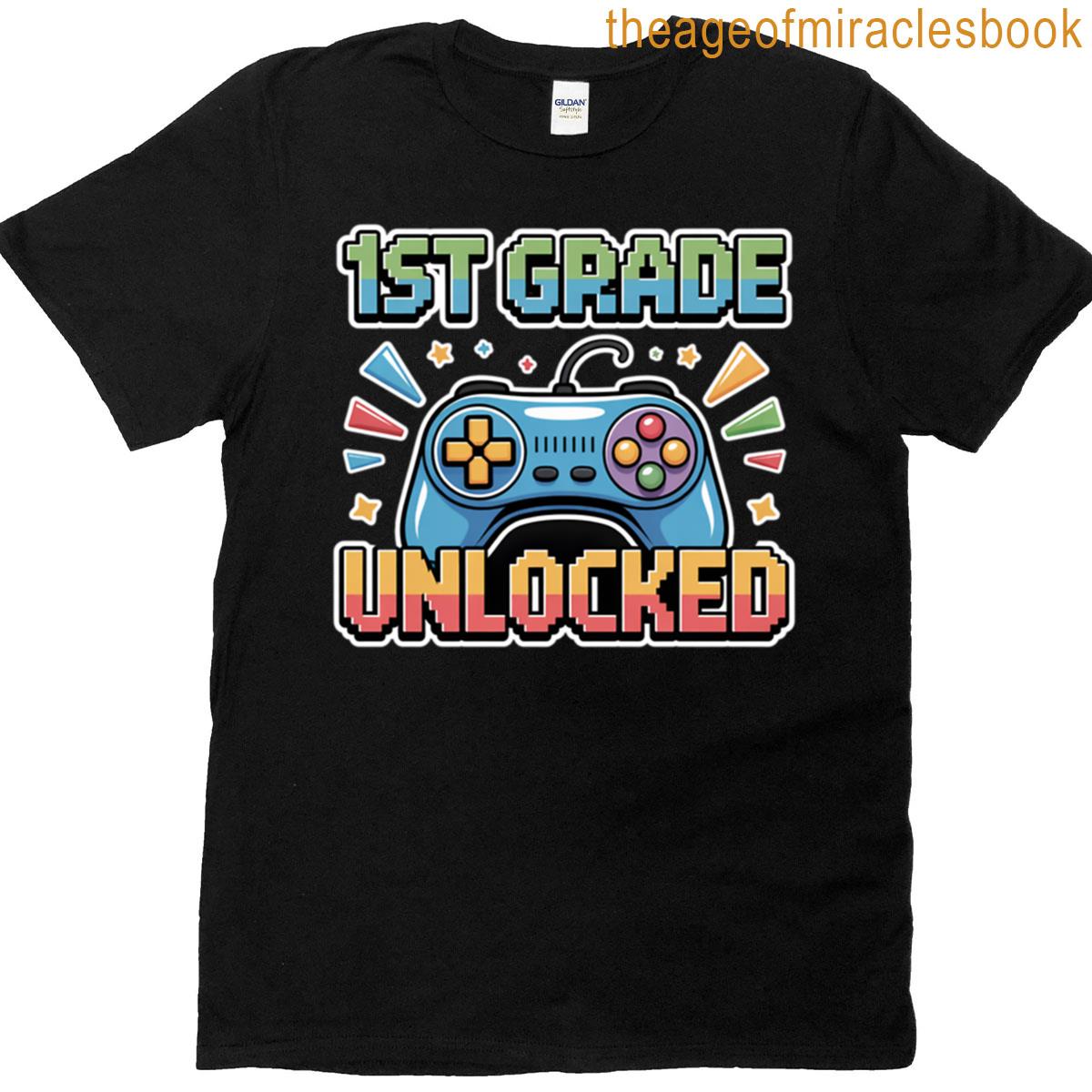 1st Grade Level Unlocked Back To School Gamer Tee For Boys T-shirt