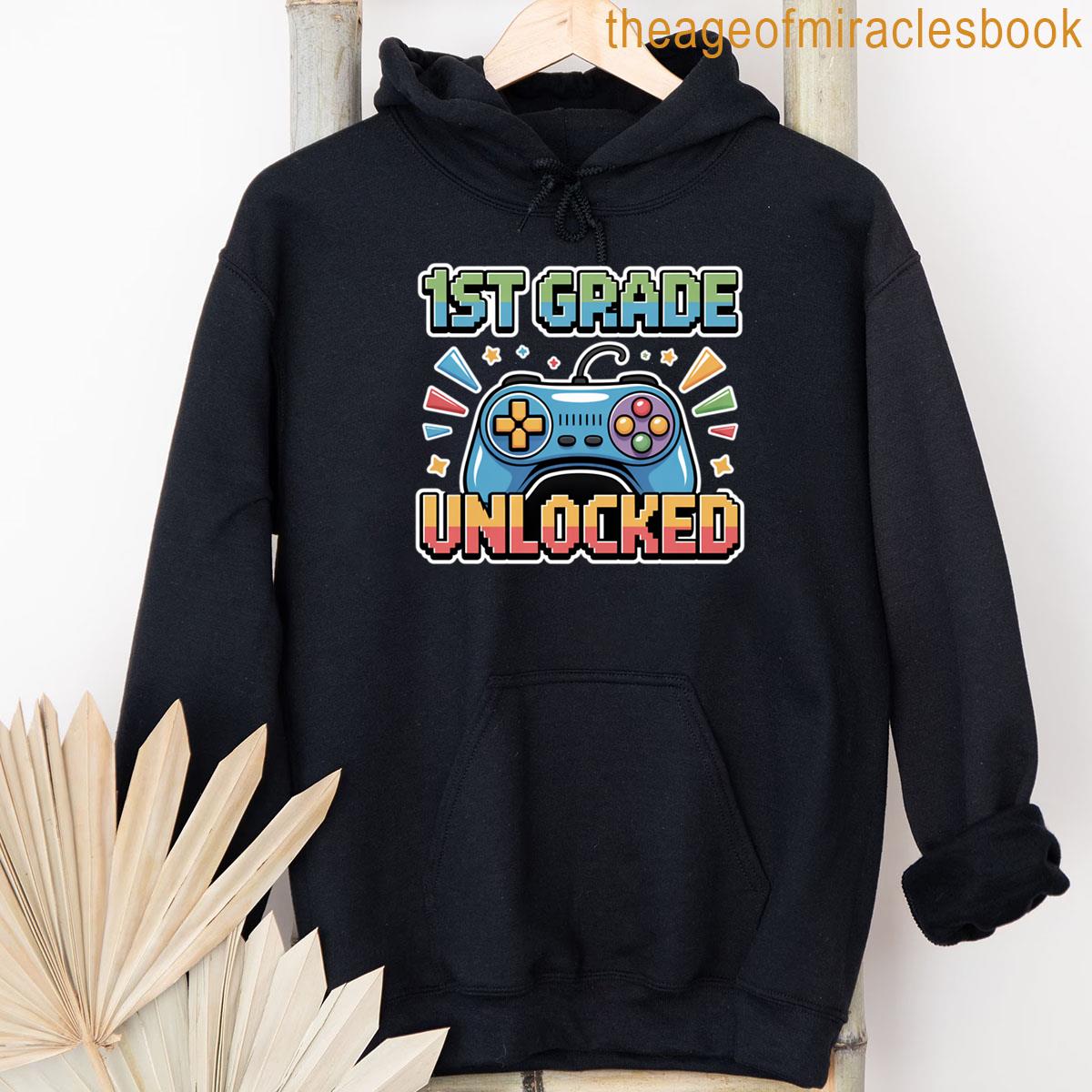 Alternative view of 1st Grade Level Unlocked Back To School Gamer Tee For Boys T-shirt