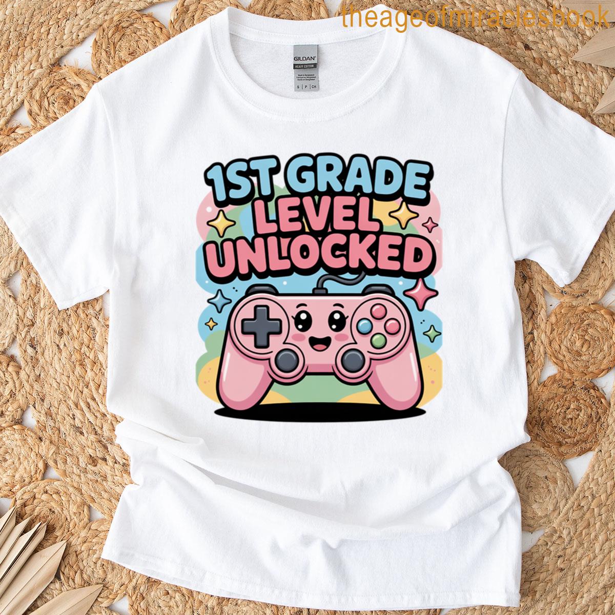 1st Grade Level Unlocked First Day Of School Gamer T-shirt