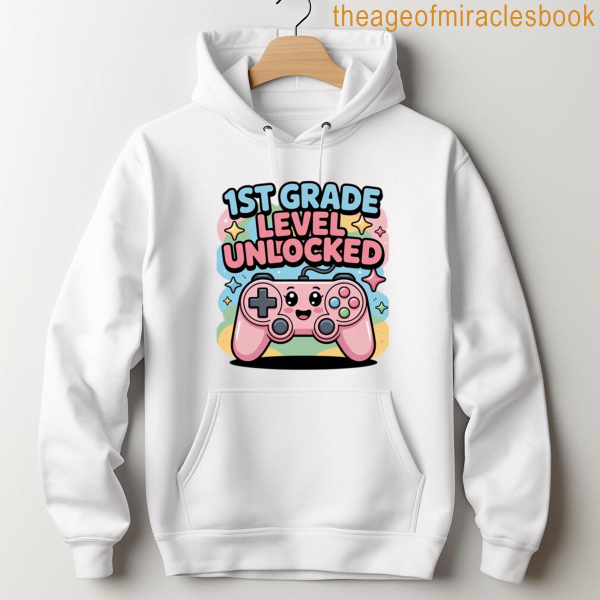 Alternative view of 1st Grade Level Unlocked First Day Of School Gamer T-shirt