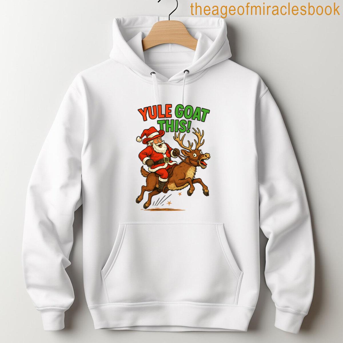 Alternative view of Yule Goat This Santa Reindeer Pun T-shirt